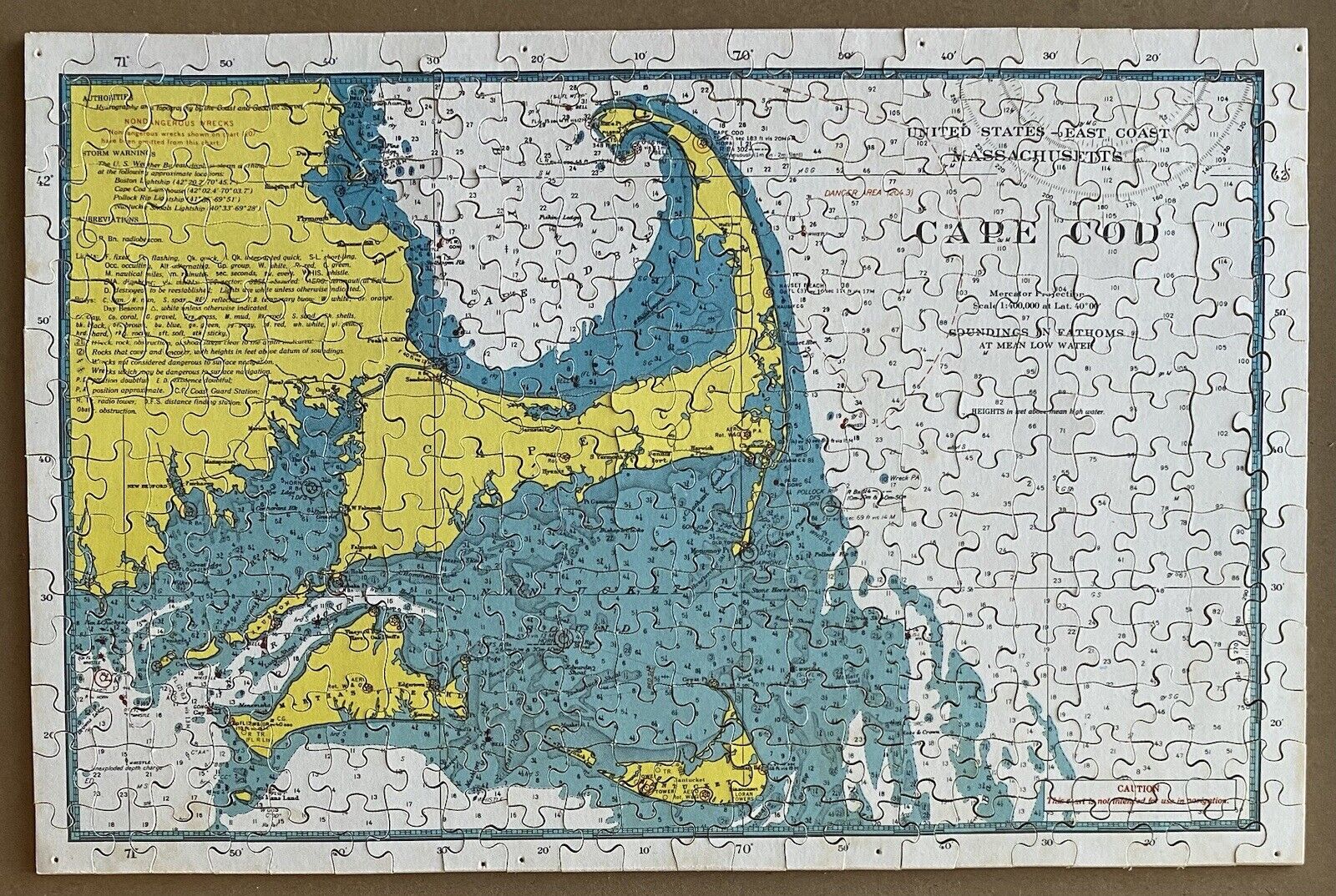 🟡🔵Vintage, Optimago, “Cape Cod” RARE, Wooden Puzzle 308 Lands’ End🟡🔵