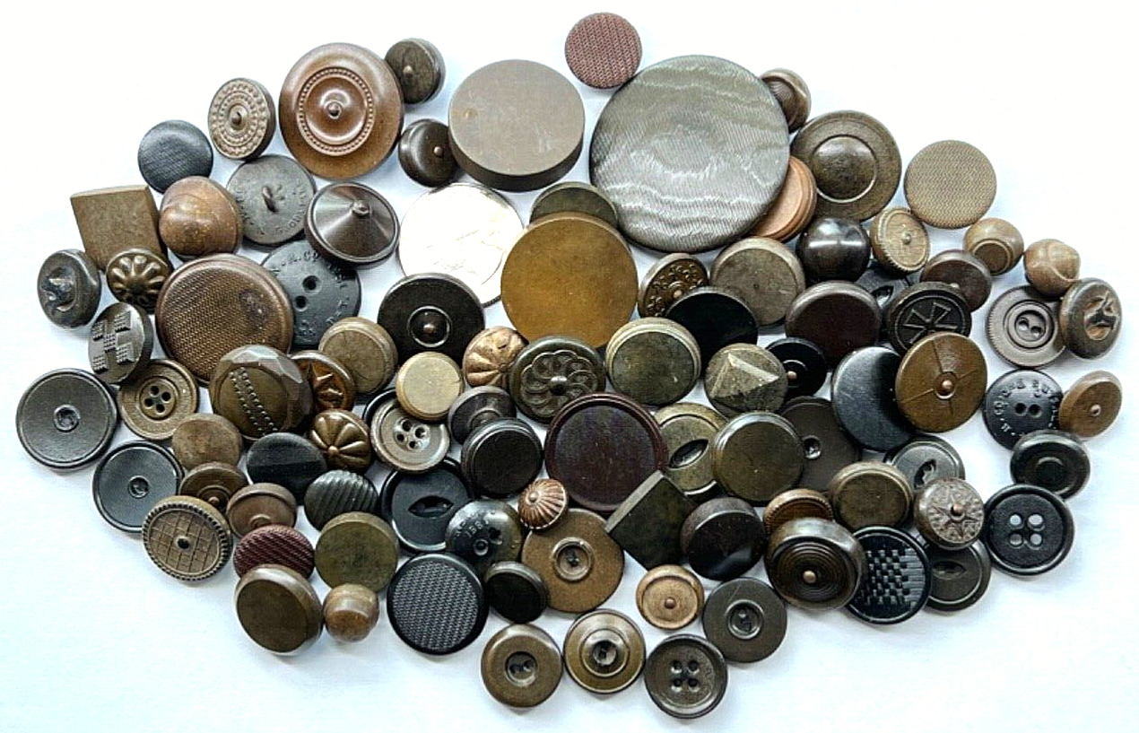 Goodyear patent rubber button lot many different & decorative types