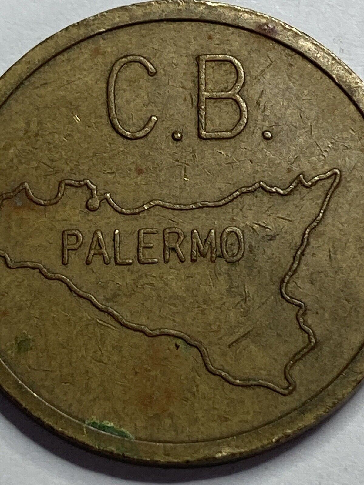 ITALY RARE TRADE TOKEN C.B. PALERMO OLD COIN (#ag1)