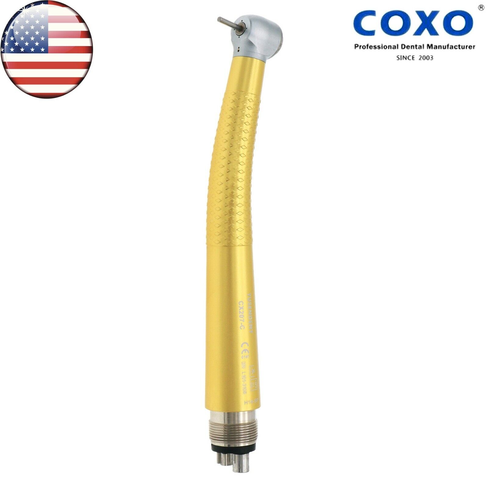 US COXO Dental High Speed Handpiece Air Turbine Anti-retraction 4 Hole Colorful