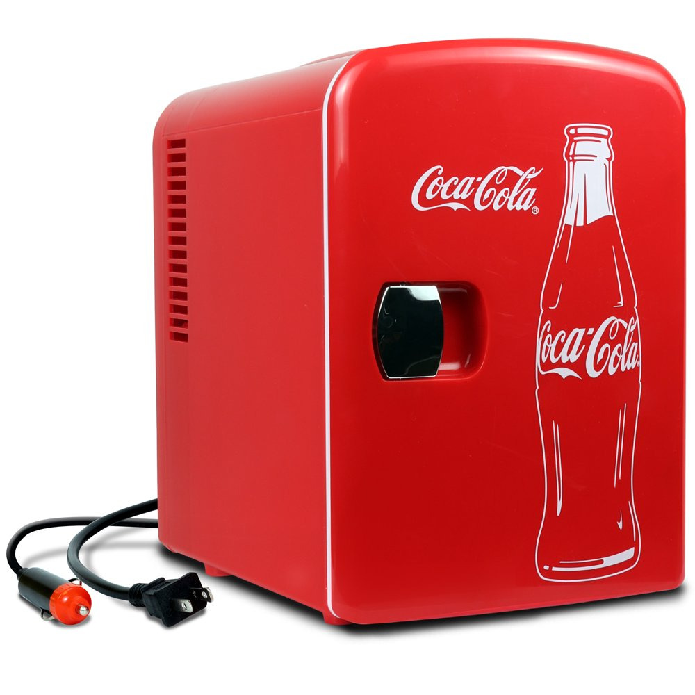 Coca-Cola 6 Can Mini Fridge Portable 4L Mini Cooler Travel Compact Refrigerator