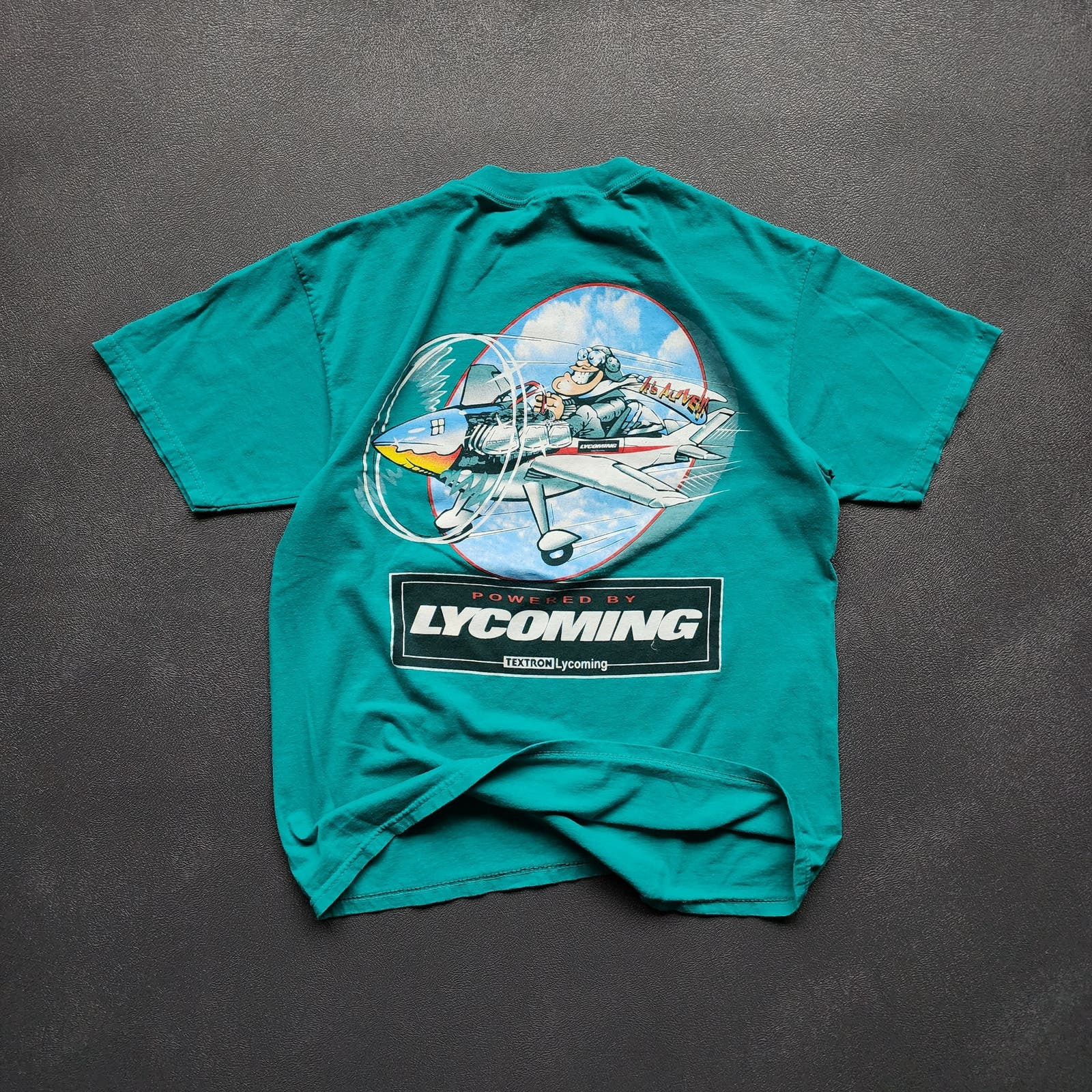 Vintage Lycoming Airplane DS Graphic Shirt Large