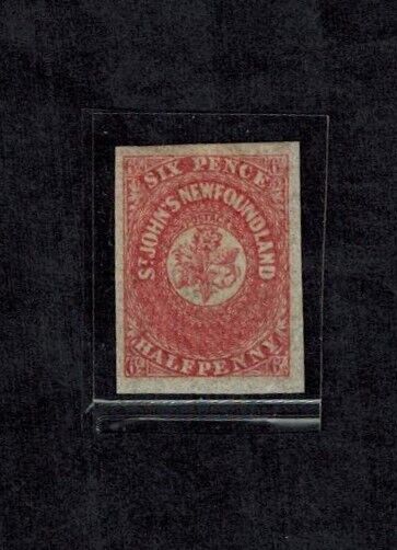 Newfoundland 1862-64 SG 21 6 1/2d Rose Lake Single Full Margin Mint CV L100+