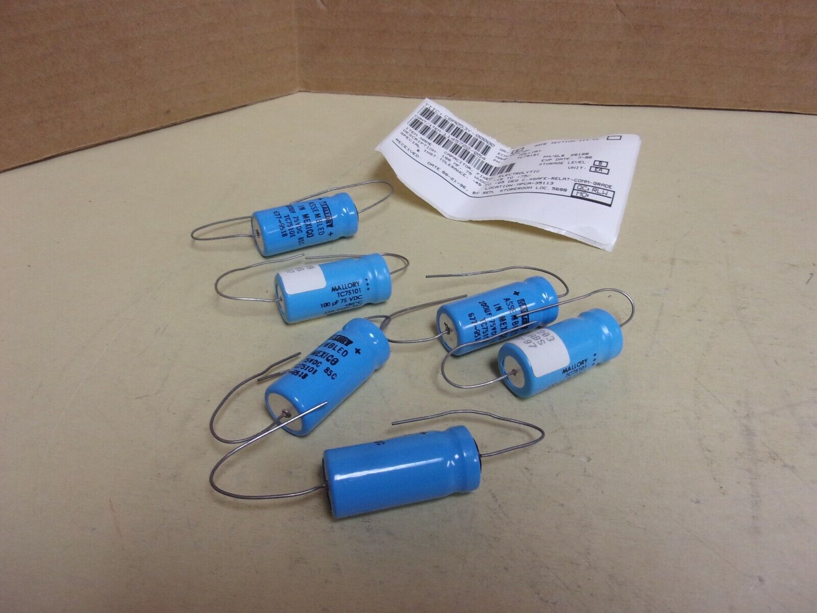 Mallory Capacitor TC75101 , lot of 6 , new