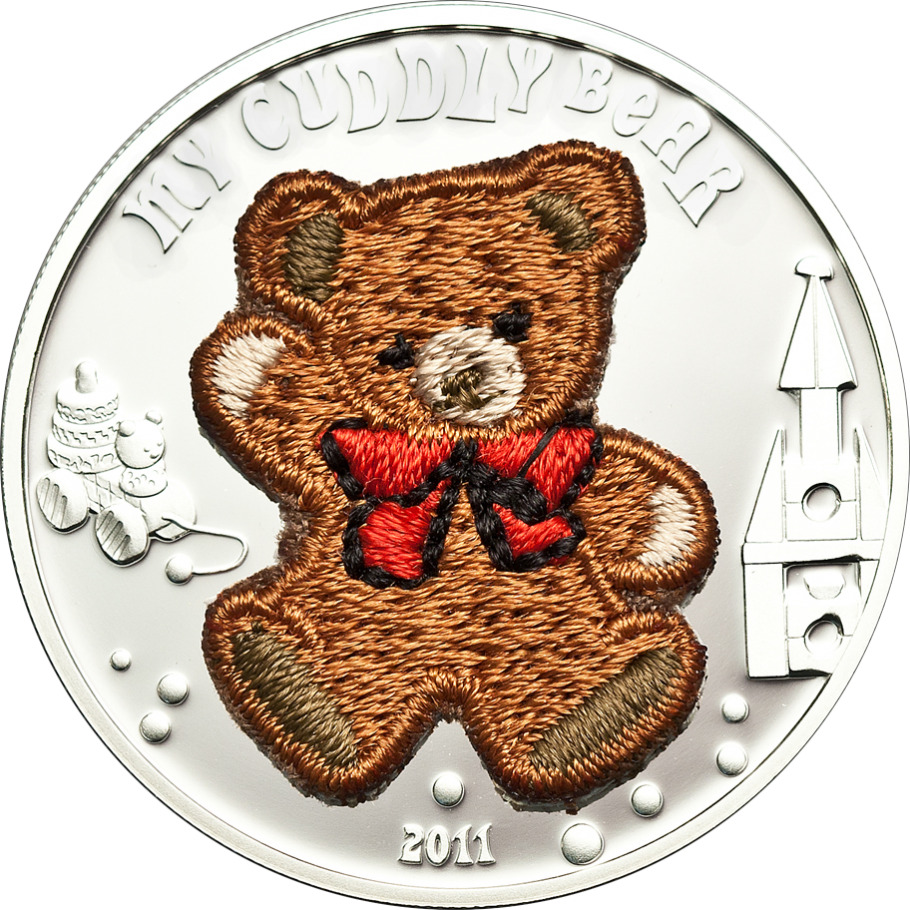 First Year of Issue Palau Cuddly Bear $5 Silver Proof