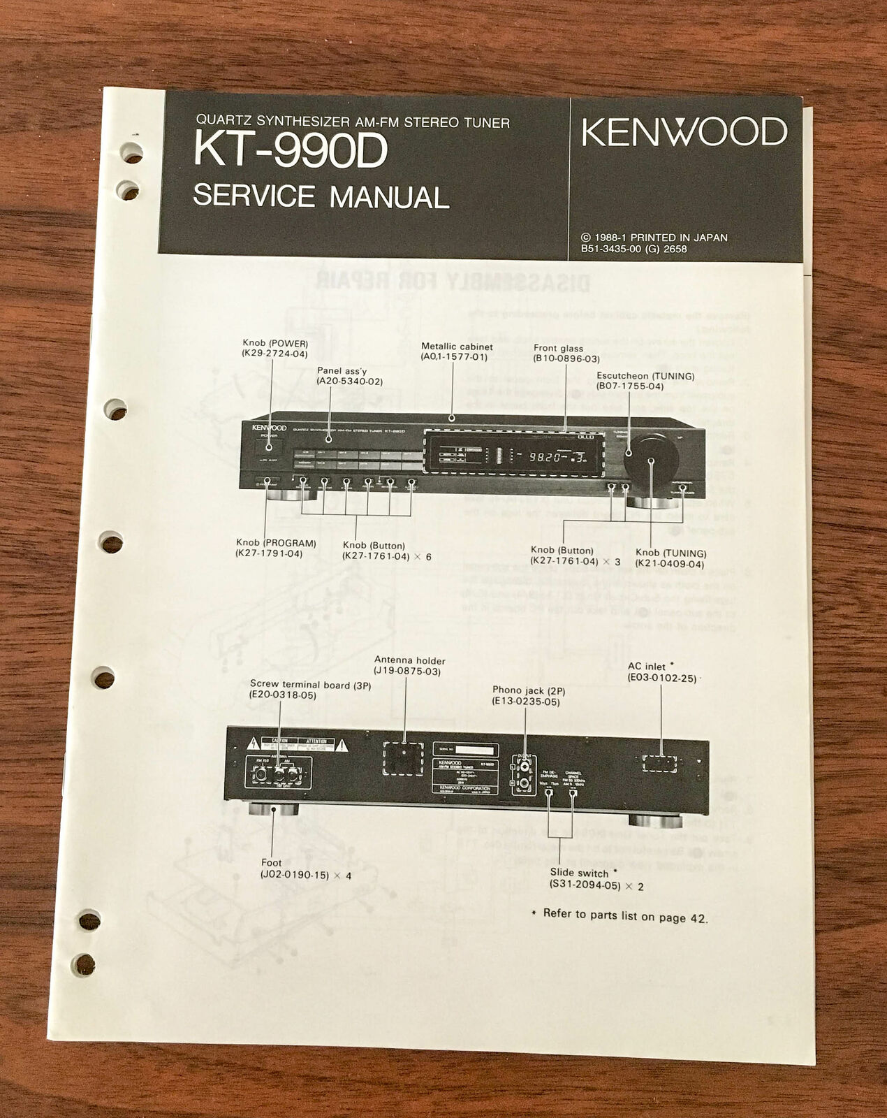 Kenwood KT-990D TUNER Service Manual *Original*