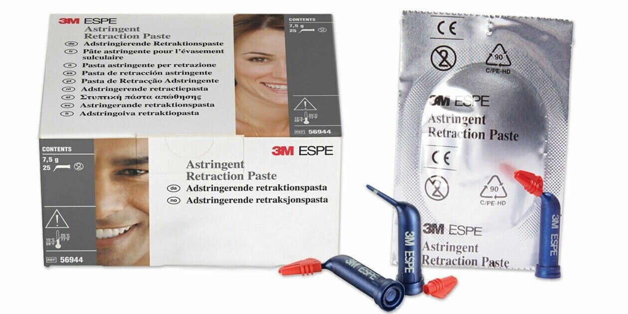 3M ESPE Astringent Gingival Retraction Paste capsules 25 Pcs Ref # 56944