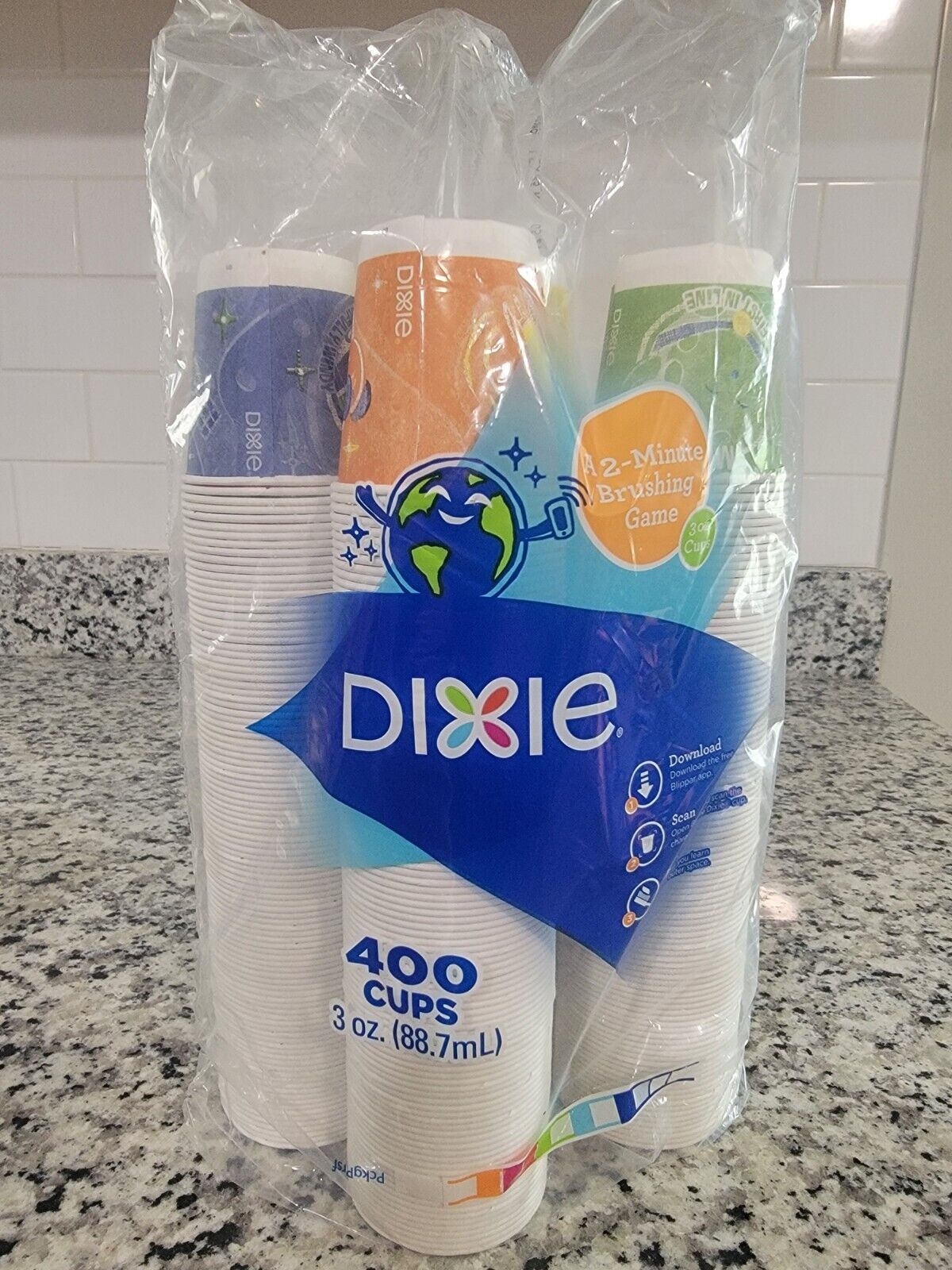 Dixie 400 Cups 3 oz Paper Bathroom Space Rocket Design  - New & Sealed