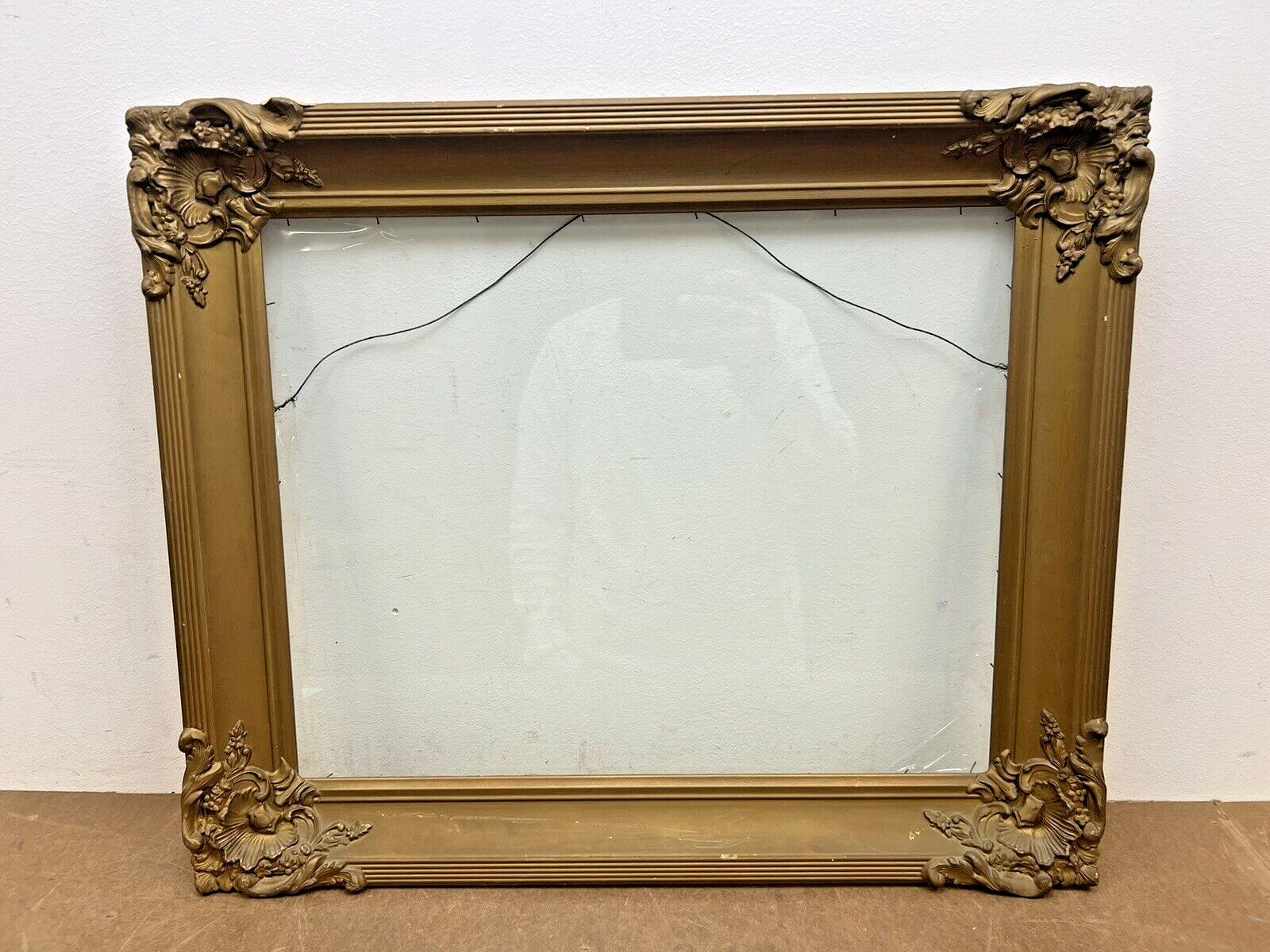 Antique Picture Frame gold wood vintage ornate gesso FITS 16 x 20 LARGE layered
