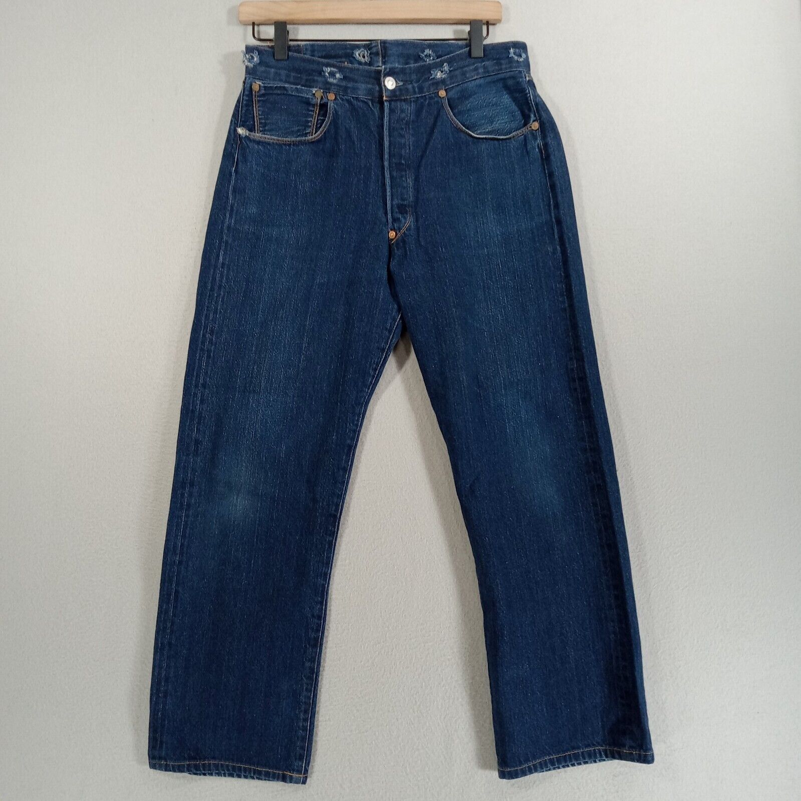 Levis 501XX 1890 Cinch Back Selvedge Denim Mens 30x27 Blue Jeans Repro LVC