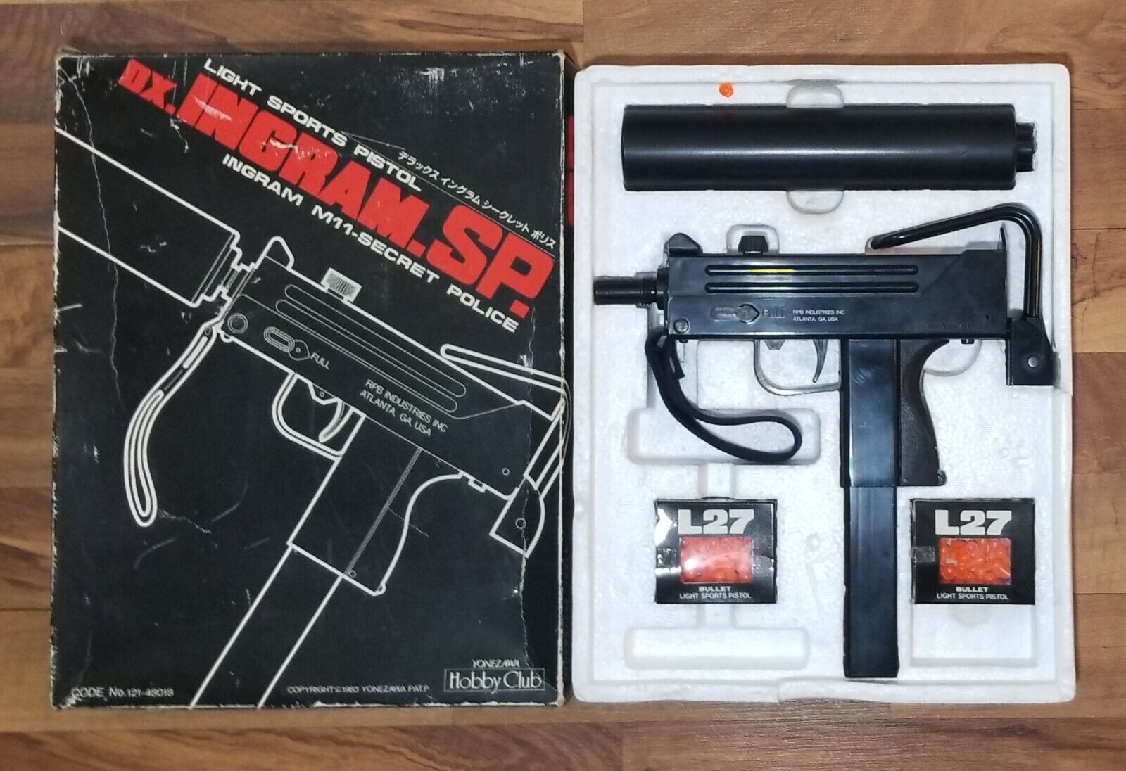 Vintage Yonezawa DX Ingram M11 Special Police Airsoft Toy Pistol Handgun ~ 1983