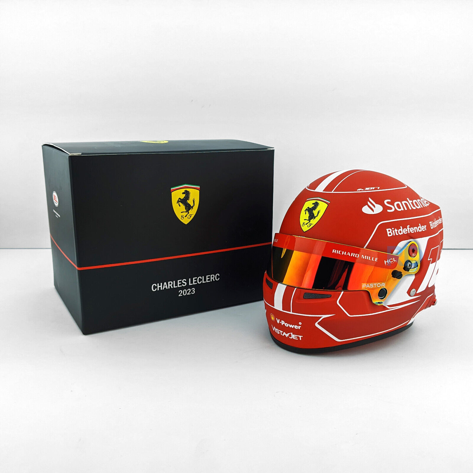 2023 Charles Leclerc Mini Helmet - 1:2 Scale Ferrari Bell F1 Helmet - 4100225