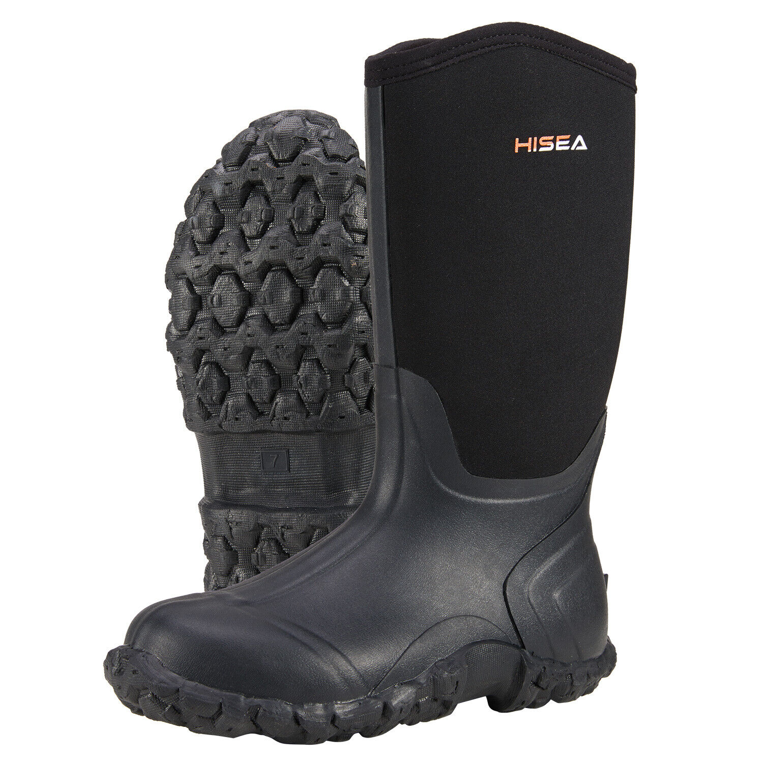 HISEA Men's Boots Waterproof Neoprene Insulated Mud Hunting & Fishing Rain Boots