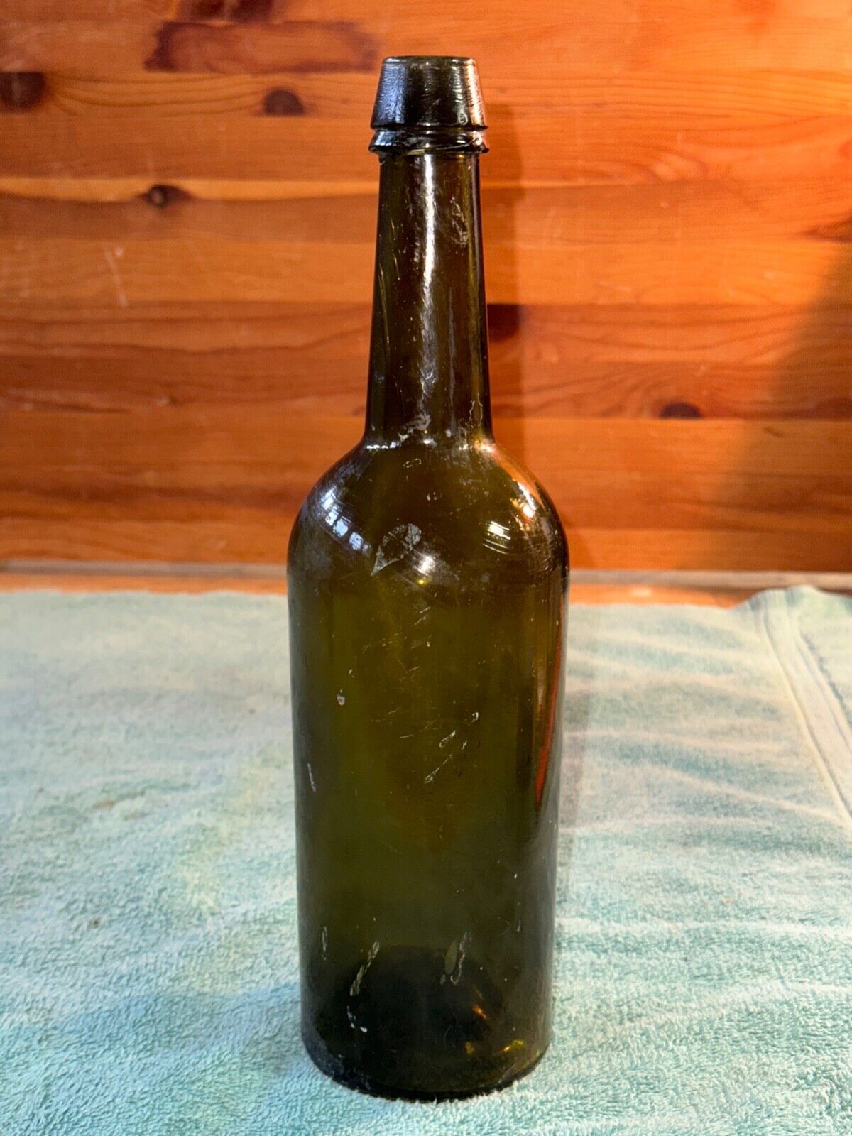 Dyottville Phila. Glassworks Green Bottle Hand Blown Glass Whiskey Antique