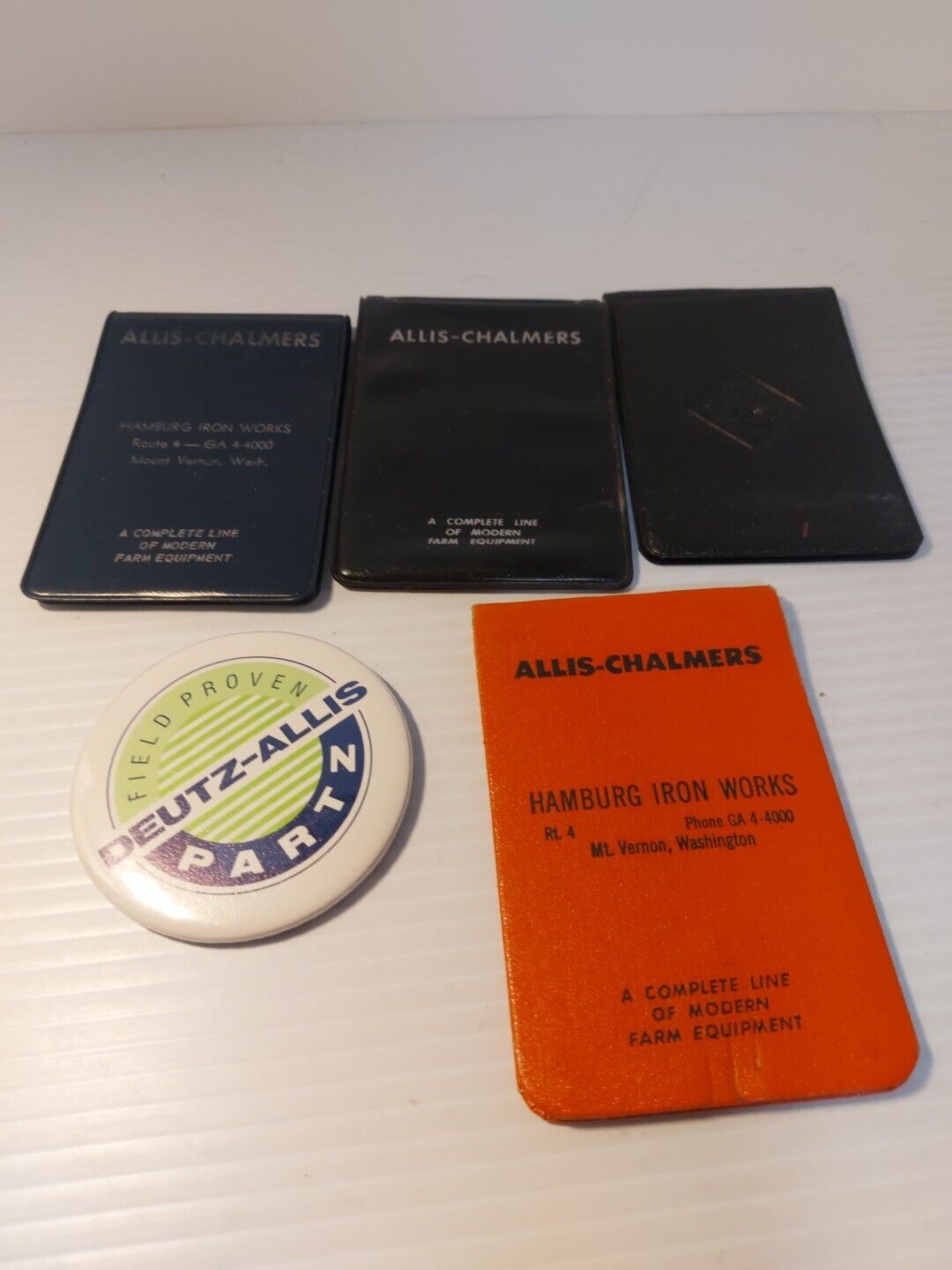 Vintage Allis-Chalmers Note Pads, Button, Lot Of 5