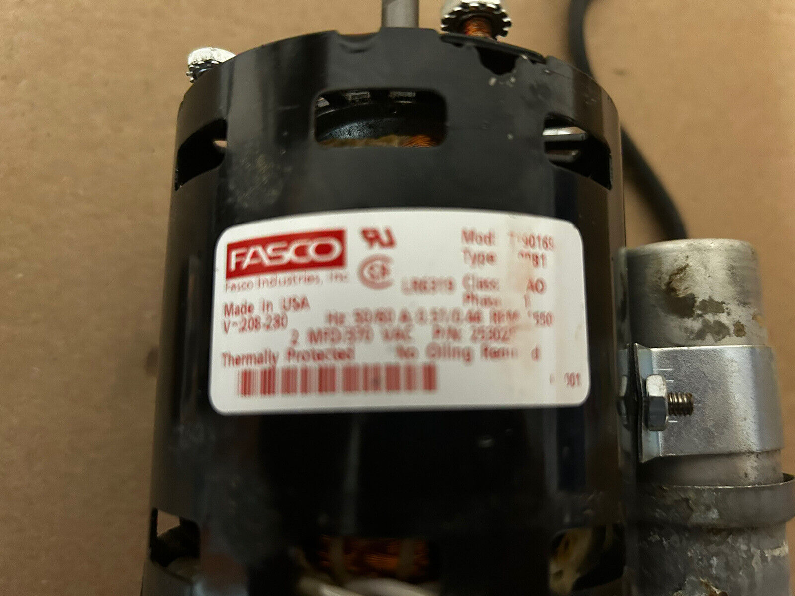 Fasco 7190169  LR6319 208-230 V Hz50/60  A.0.51/44 RPM1550 Evaporator Motor 