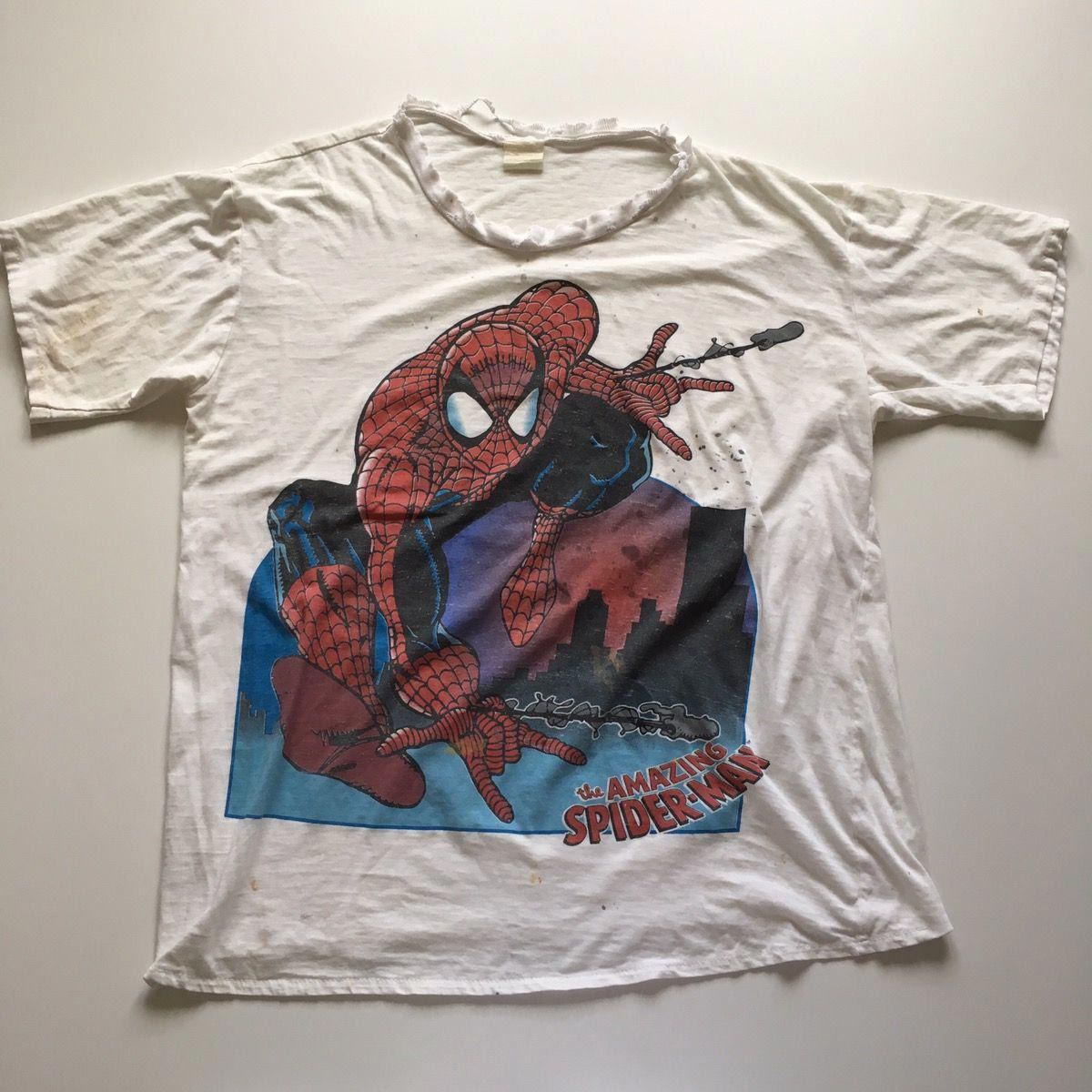 Vintage 90s Spider-Man Marvel Comic Graphic Distressed Faded T Shirt Rare