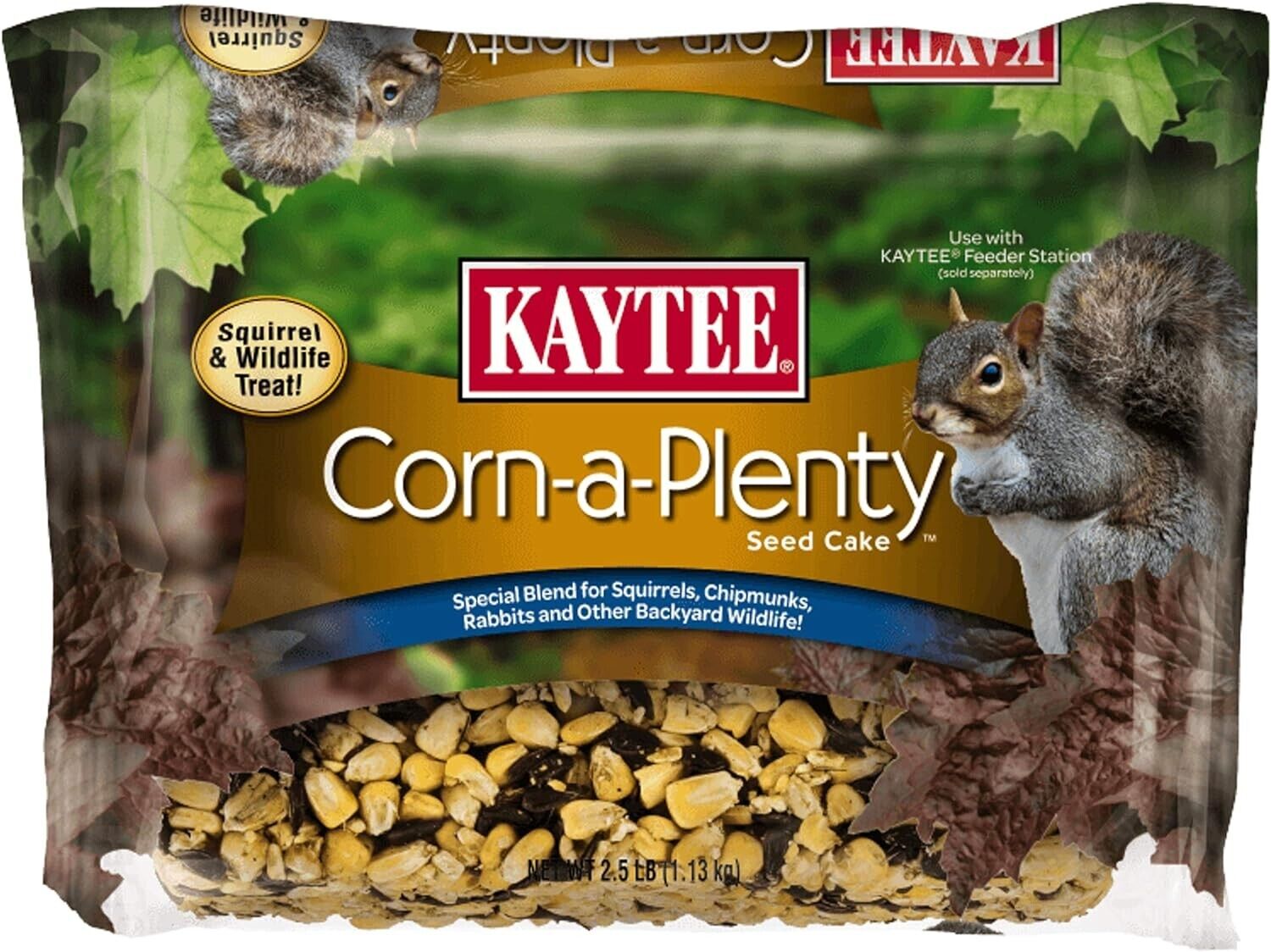 Kaytee Corn A Plenty Treat Seed Cake Food for Wild Squirrels Chipmunks Rabbit...