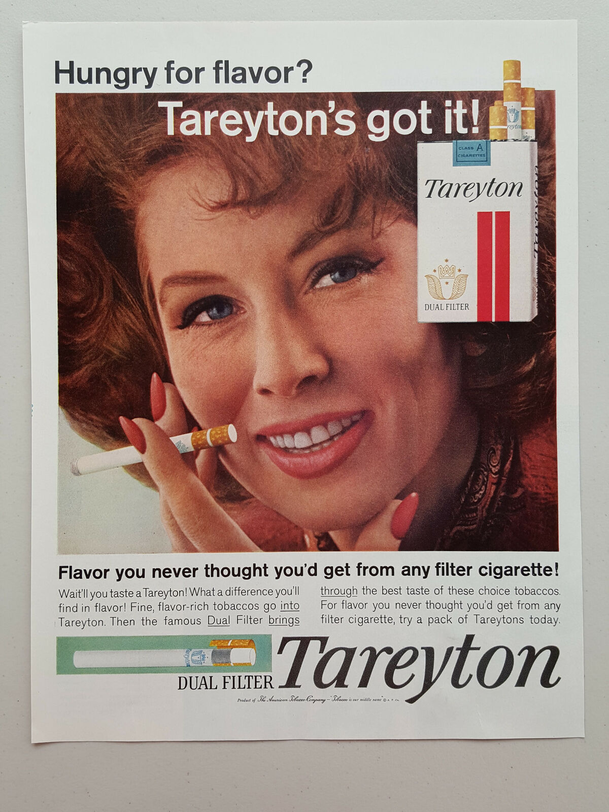 1963 Tareyton Dual Filter Cigarettes Smoking Tobacco Model Vtg Magazine Print Ad