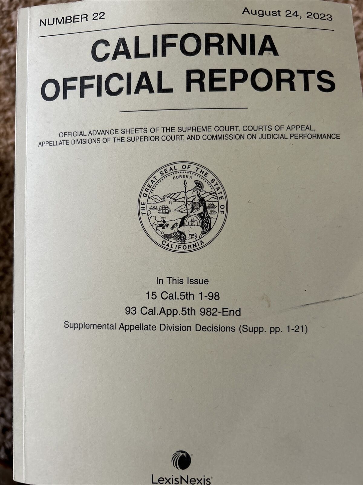 California Official Reports, Supreme Court Number 22