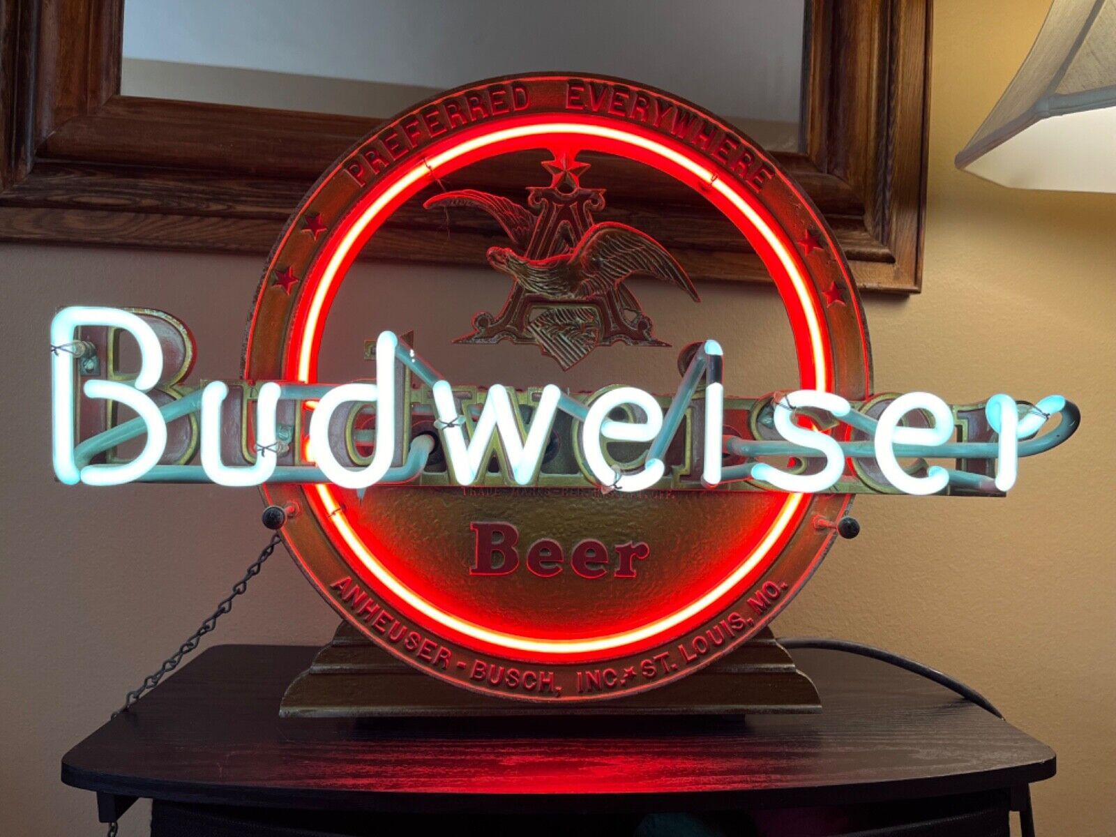 Original 1940s Budweiser Neon Sign Great Condition. Brilliant Neon Colors
