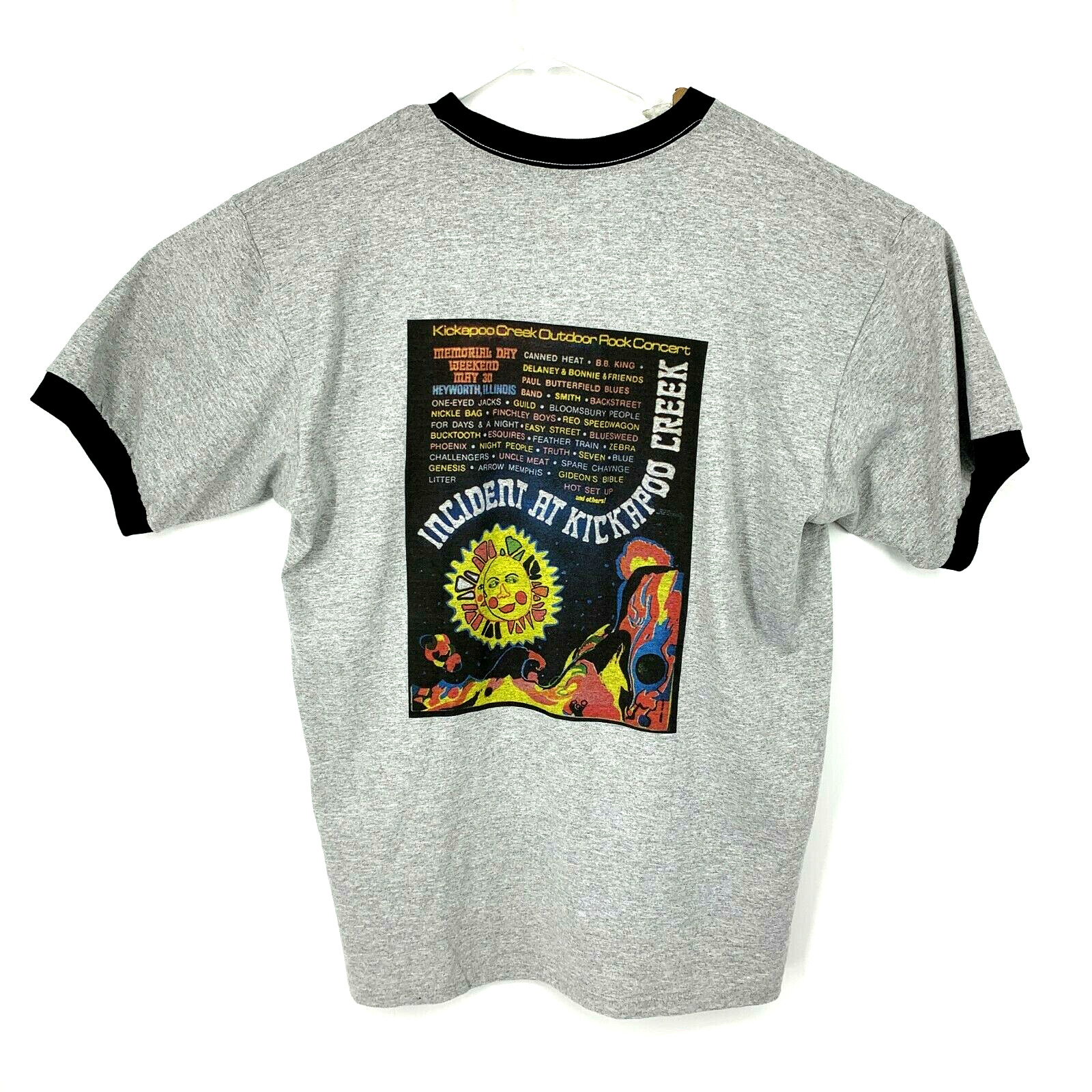 Rare Vintage 90s Incident At Kickapoo Creek Rock Festival XL T Shirt Ringer