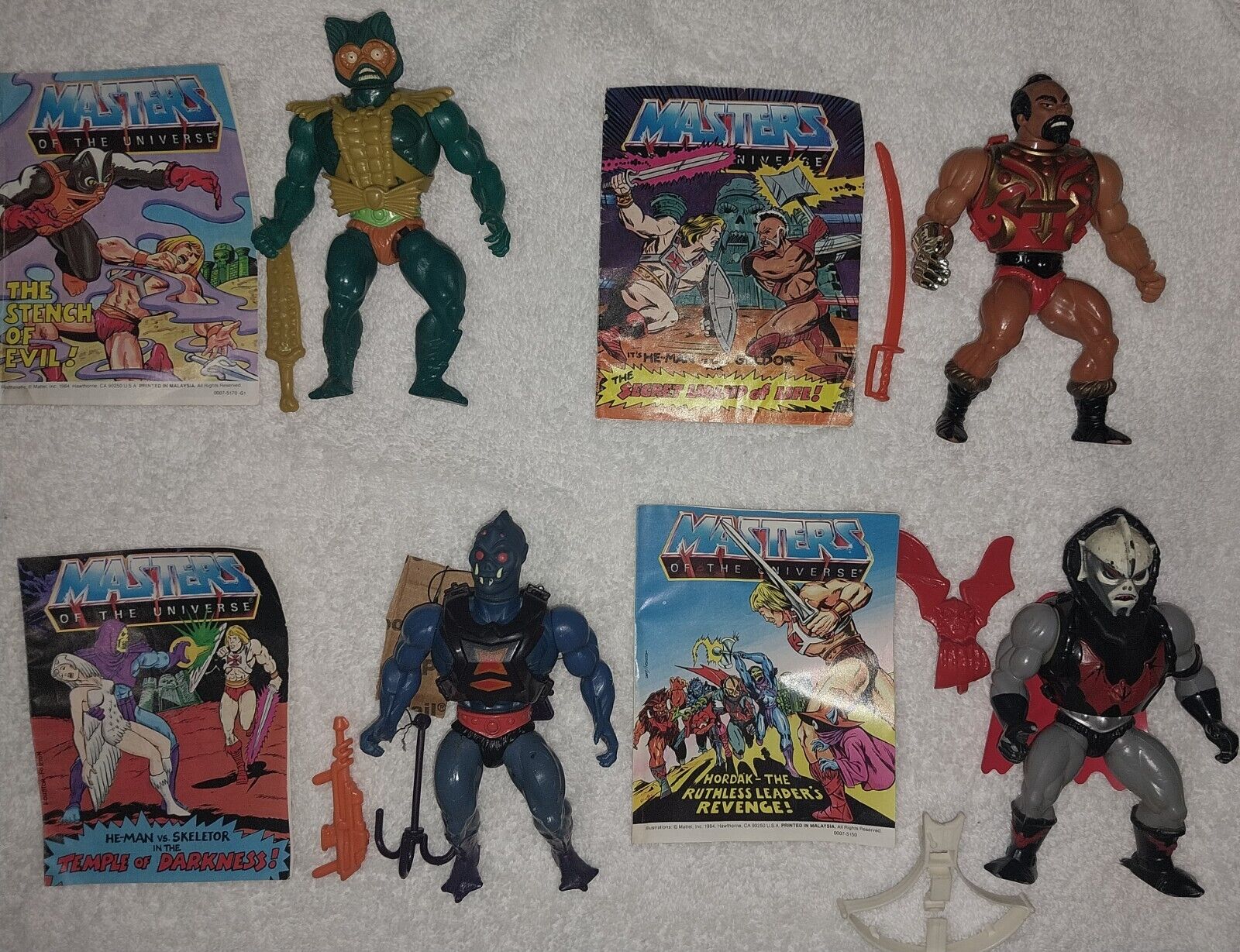 Lot of 4 Vintage Complete He-Man MotU Masters of the Universe W/Mini Comics