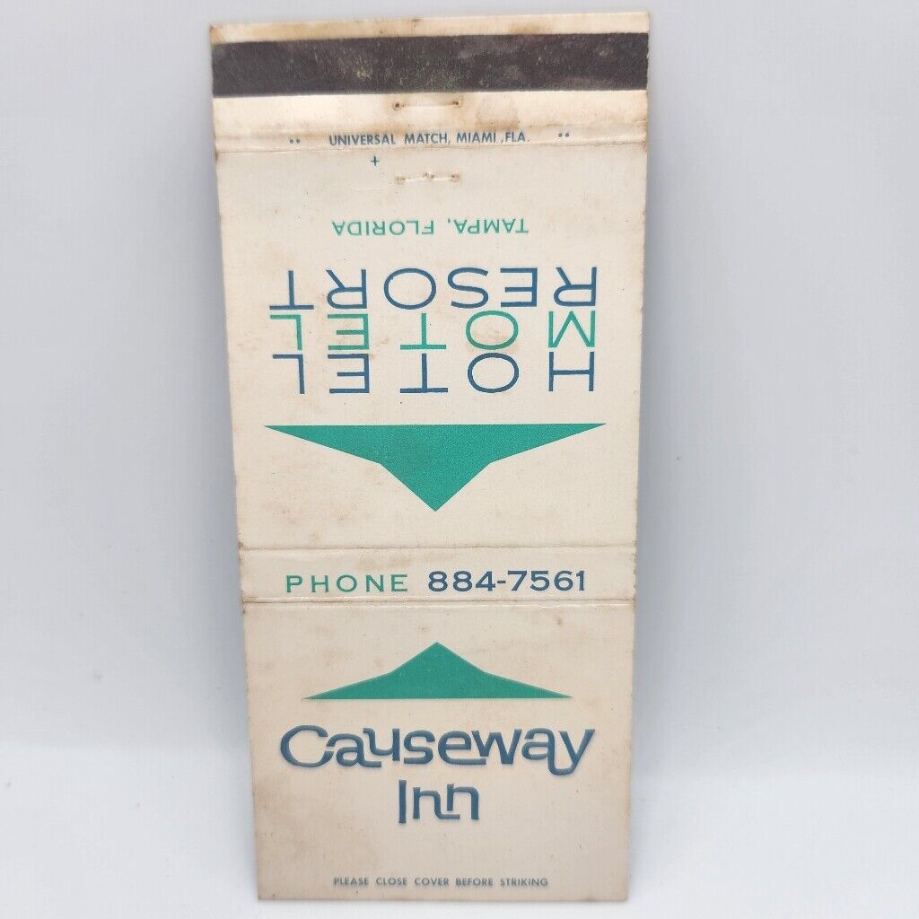 Vintage Matchbook Causeway Inn Hotel Resort Tampa Florida 1950s 60s Collectible