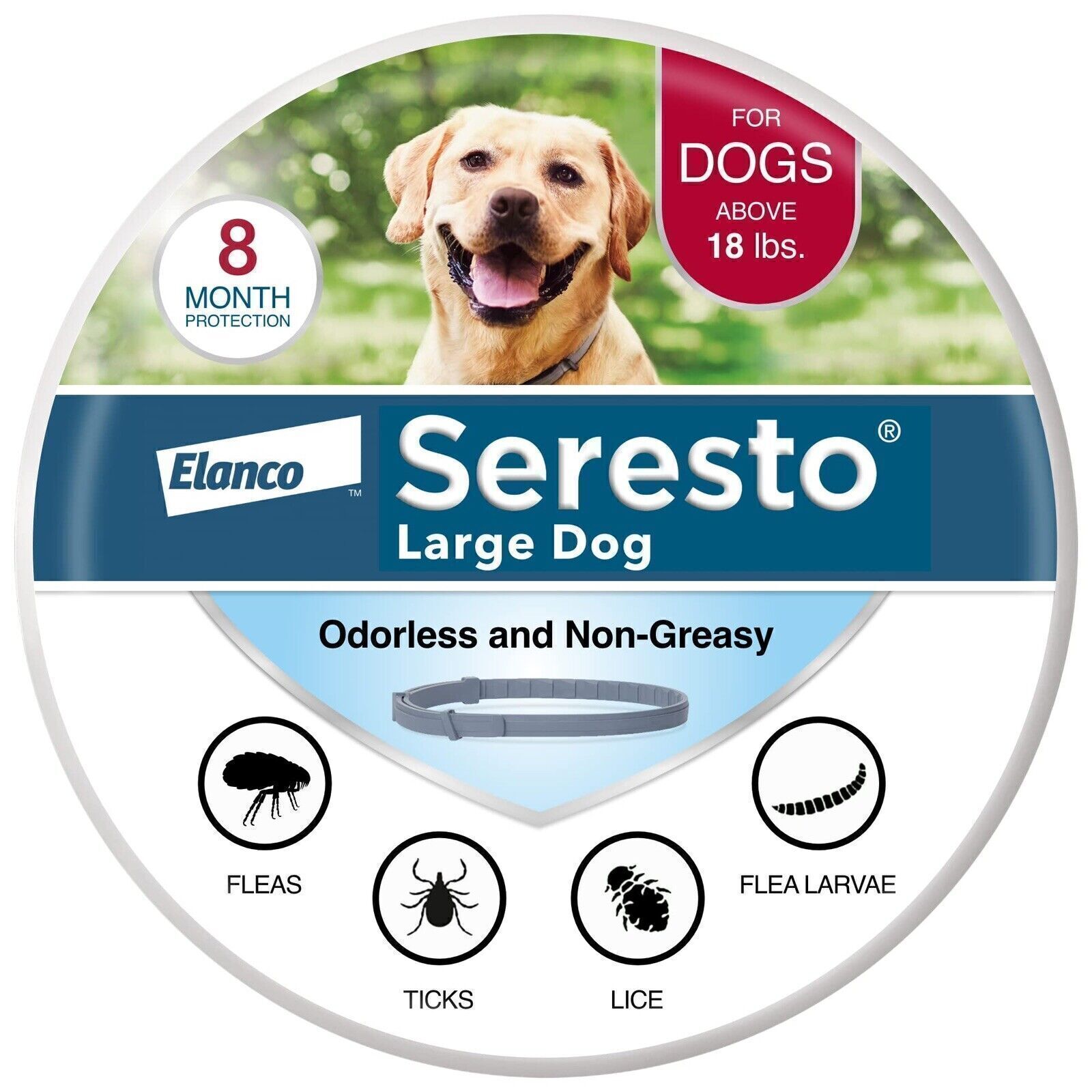 Seresto Flea and Tick Collar 8 Months Protection for Large Dogs - 18lbs！USA New1