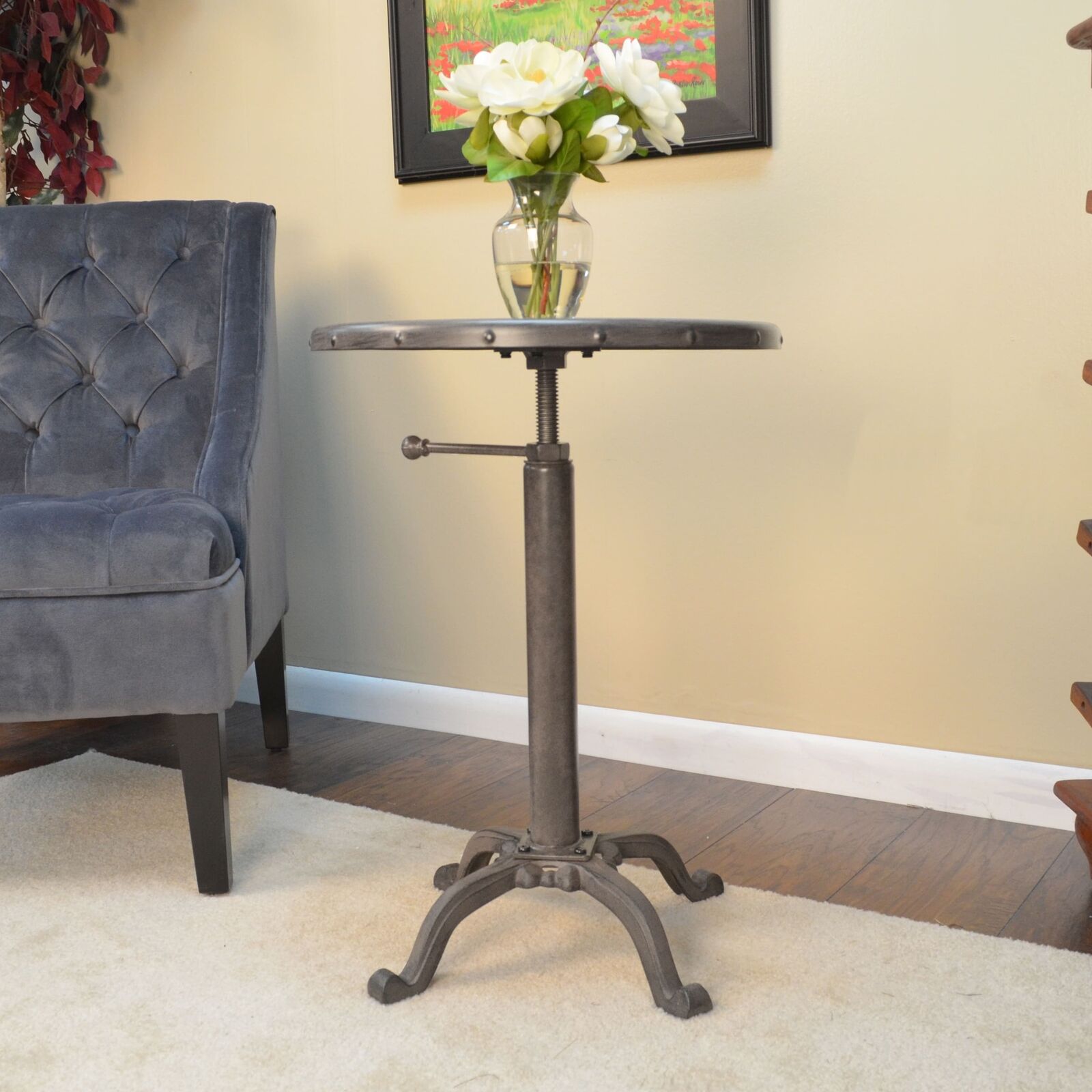 Carbon Loft Howe Industrial Metal Adjustable Vintage Table