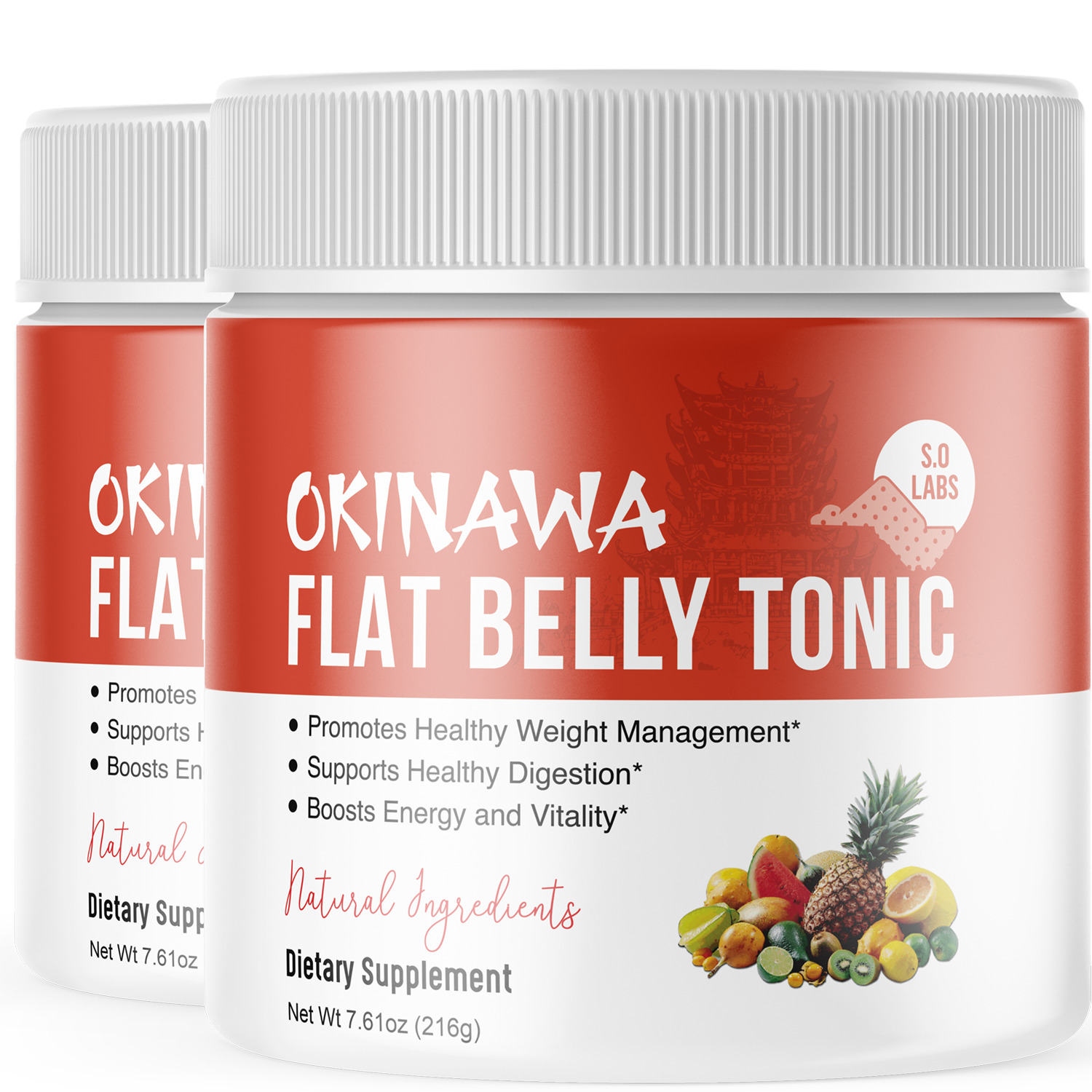 2-Okinawa Flat Belly Tonic Powder,Weight Loss,Fat Burner,Metabolism Supplement