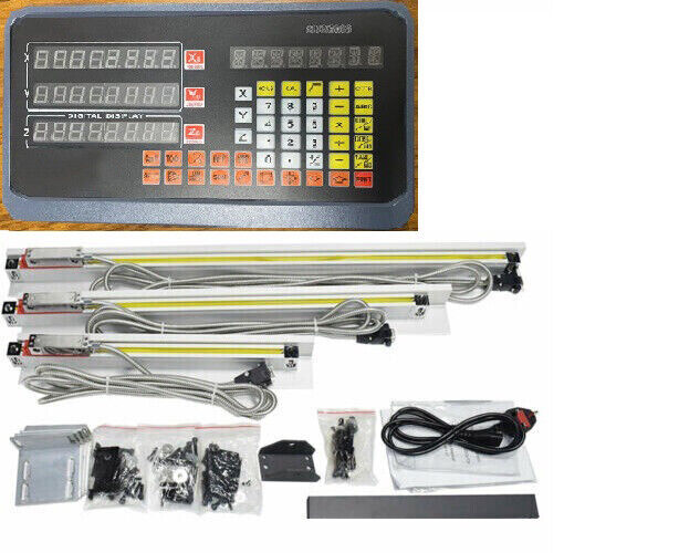 2/3 Axis DRO Display Kit  Linear Scale Digital Readout For Bridgeport Mill Lathe