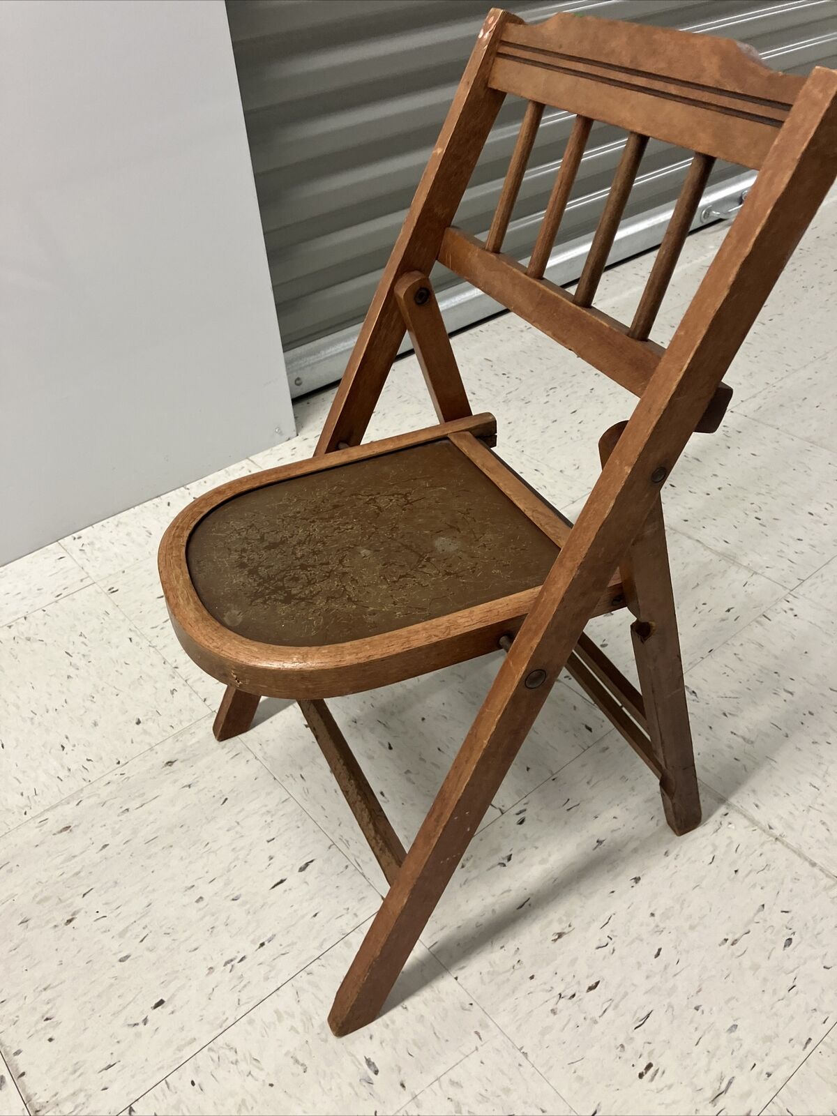 Vintage Child\'s Wooden Folding Chair 1940s/1950s.