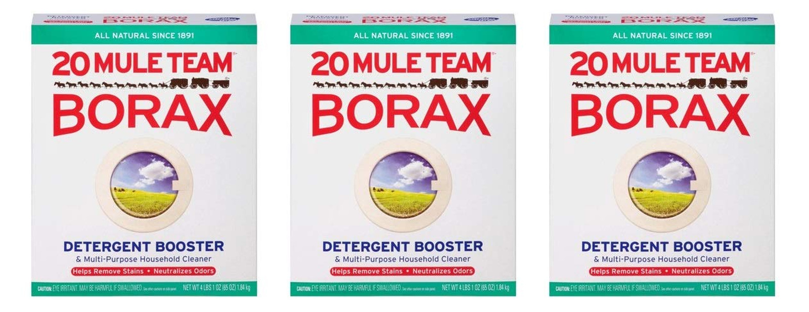 Borax 20 Mule Team Detergent Booster & Multi-Purpose Household Cleaner Box, 65 O
