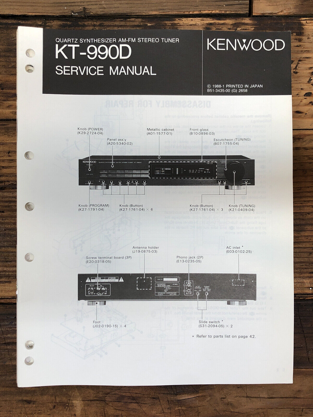 Kenwood KT-990D Tuner  Service Manual *Original*