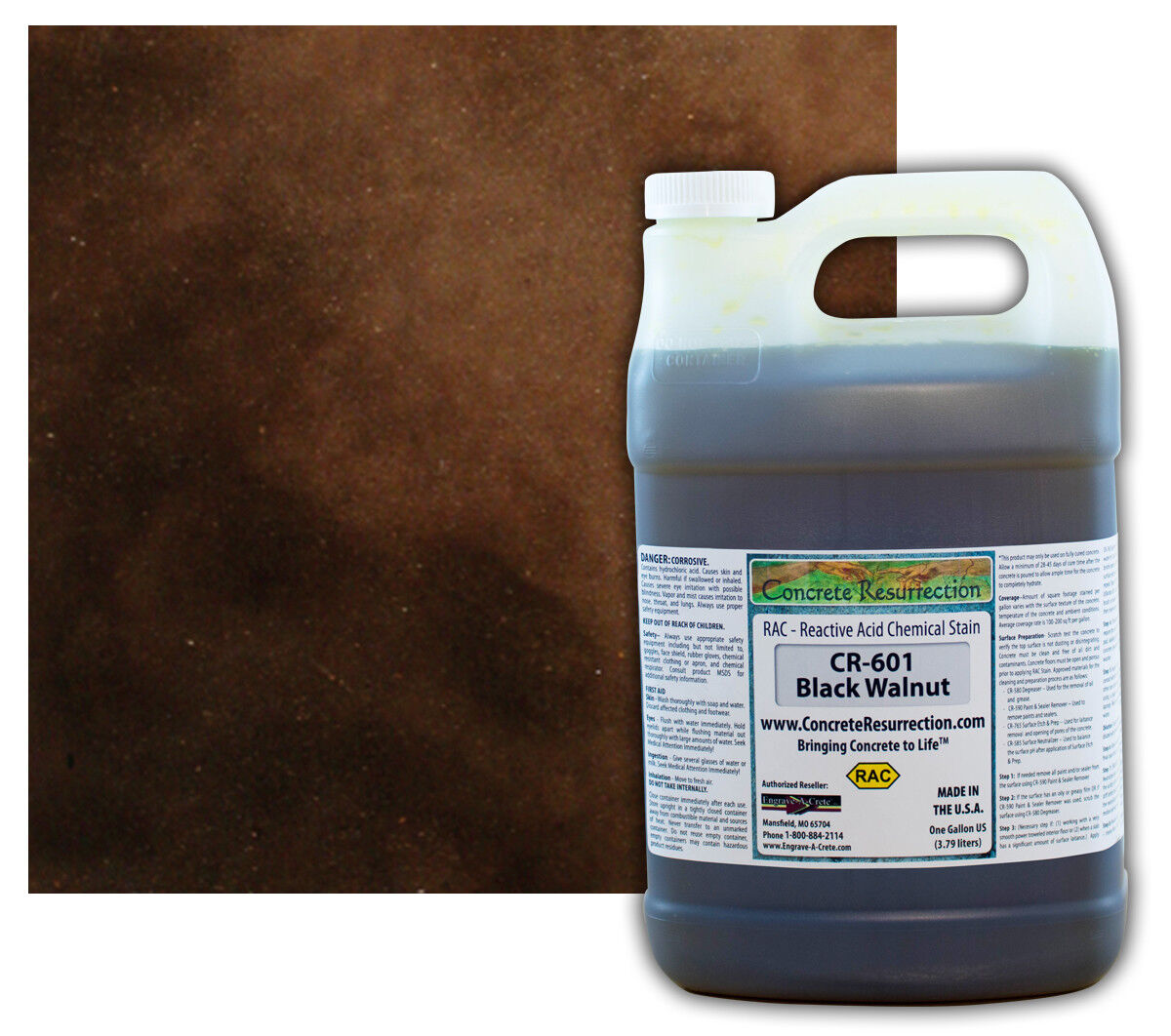 Professional Grade Concrete Acid Stain  - 1 Gallon **12 Colors Available***