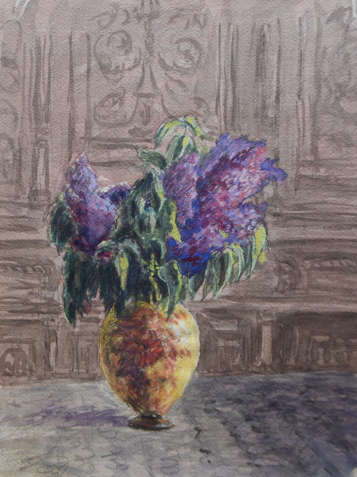Louis Dupuis (1862-1951) (229) - watercolor - flowers