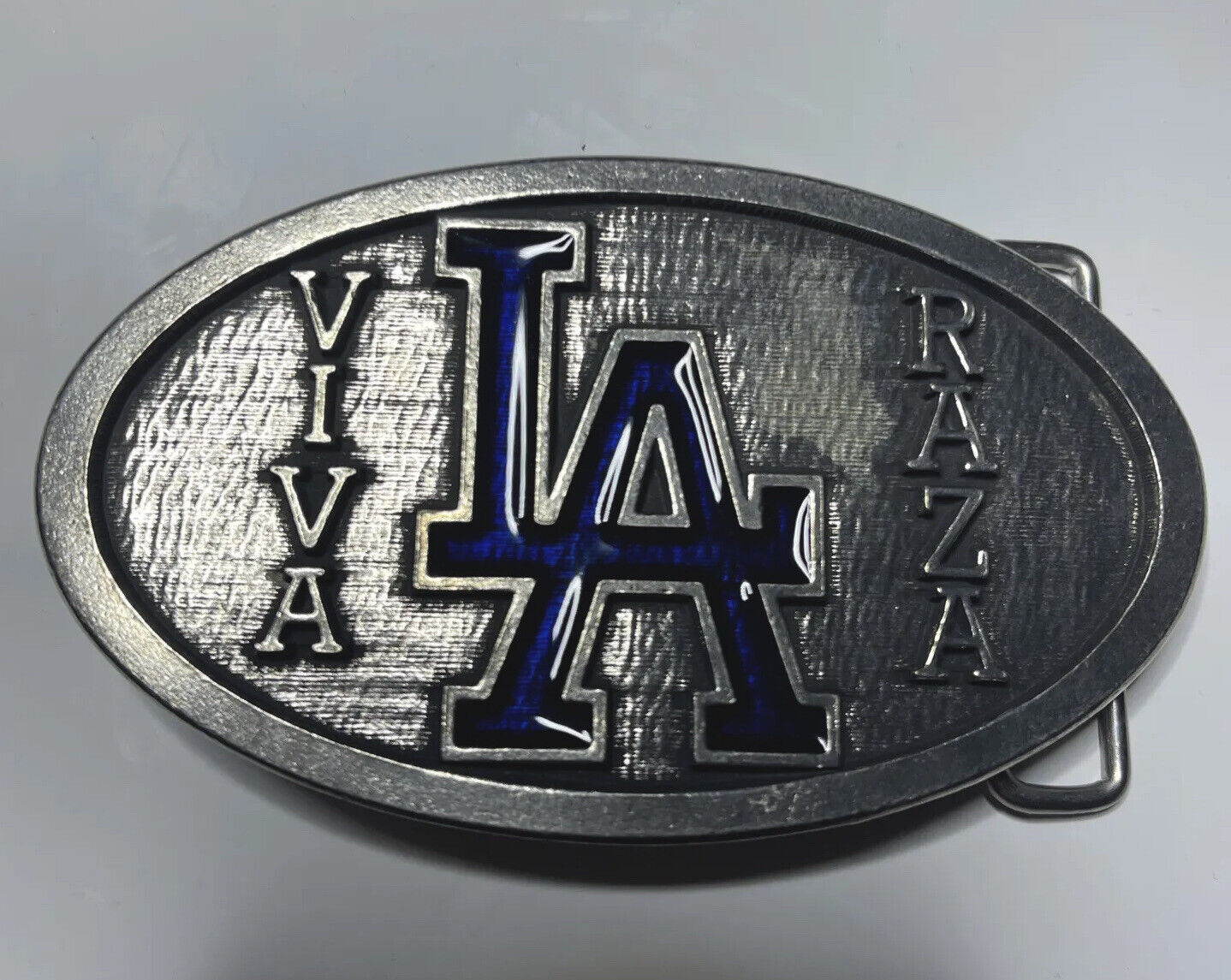 Viva La Raza Pewter Belt Buckle: Mint Condition, Design/ Made By Artisan, 2005
