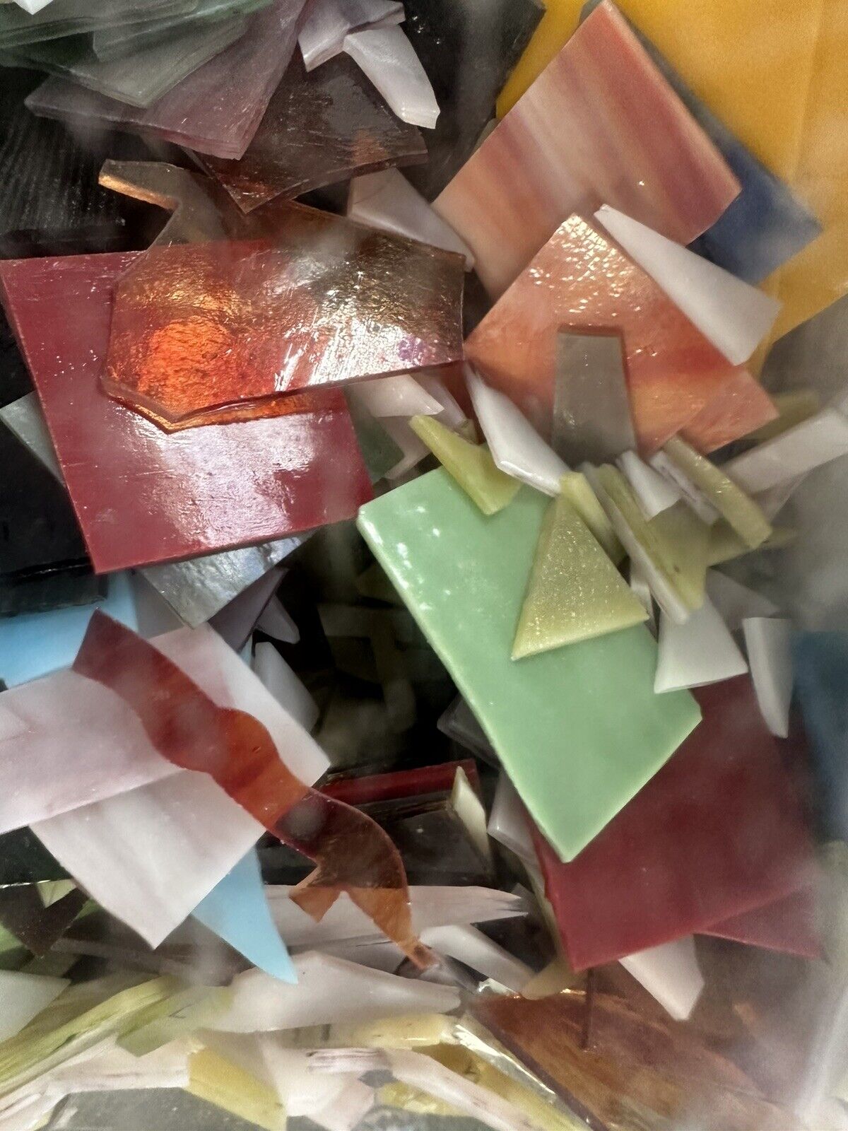 Stained Glass Scraps 5 Pound Lot