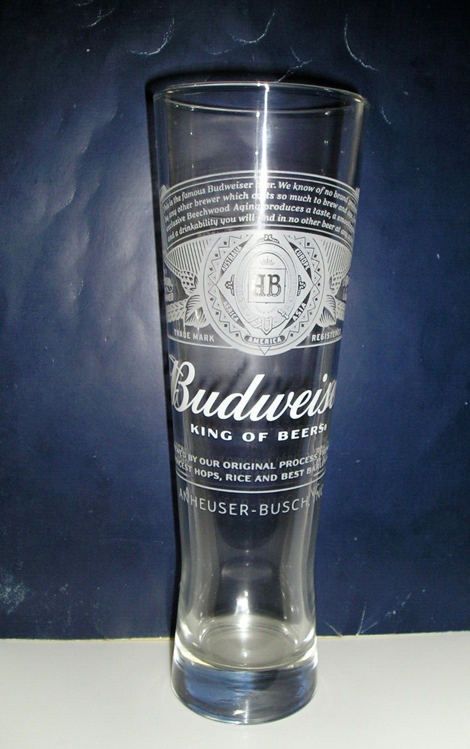 Original Budweiser Pilsen Glass Cup, 8.66\