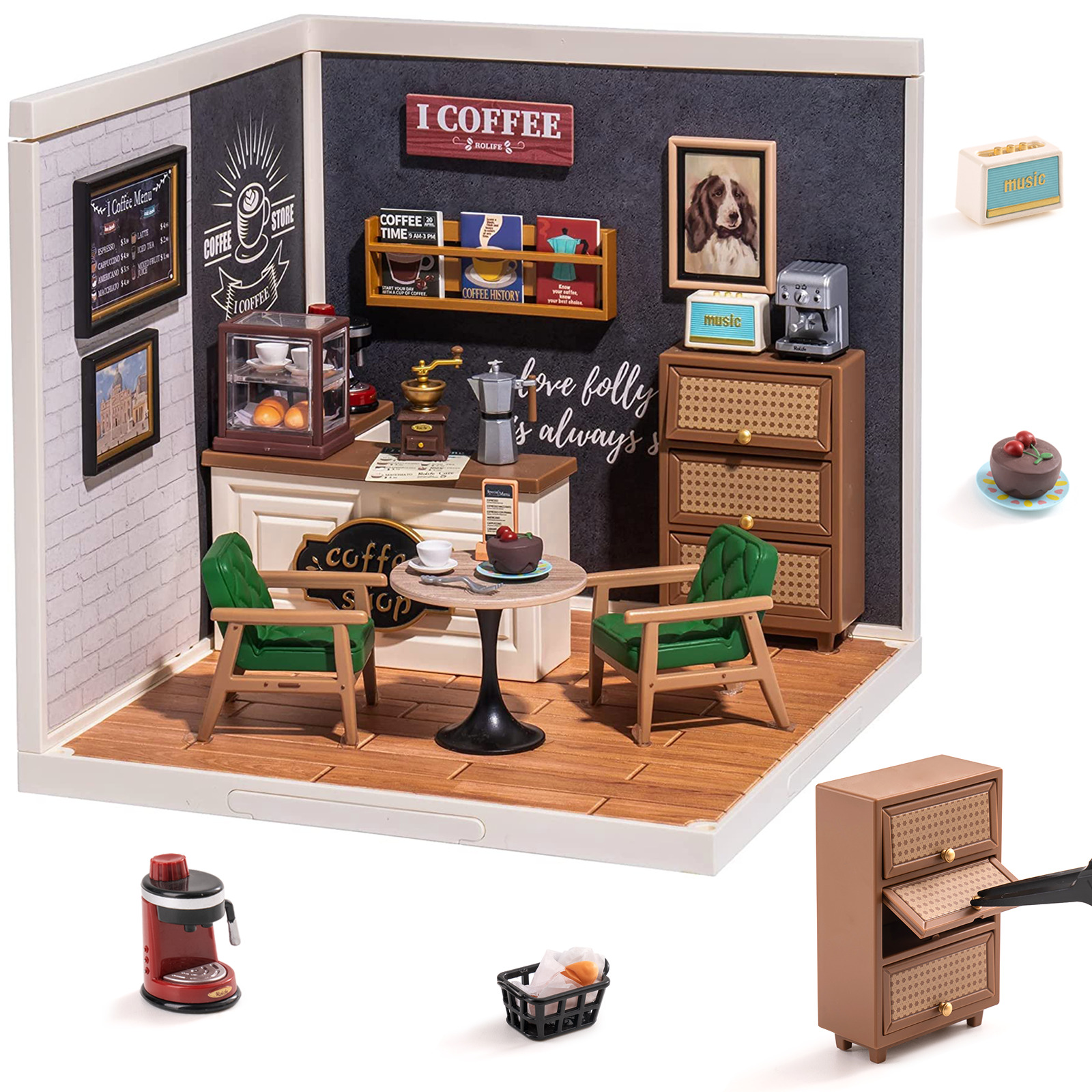 Rolife 1:24 Super Creator Plastic 3D Dollhouse 6-set Decor DIY Adult Xmas Gifts
