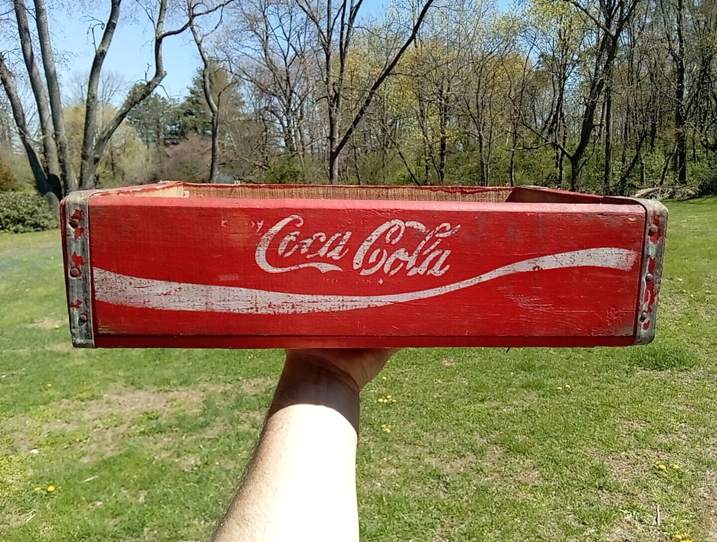 Vintage Red Wooden Coke Bottle Coca Cola Soda Crate Case - Marked Pittsburgh PA