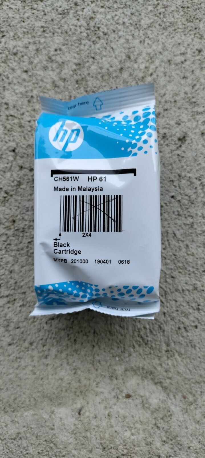 HP 61 Black Ink Printer Cartridge, Ch561W, New-wo-Box