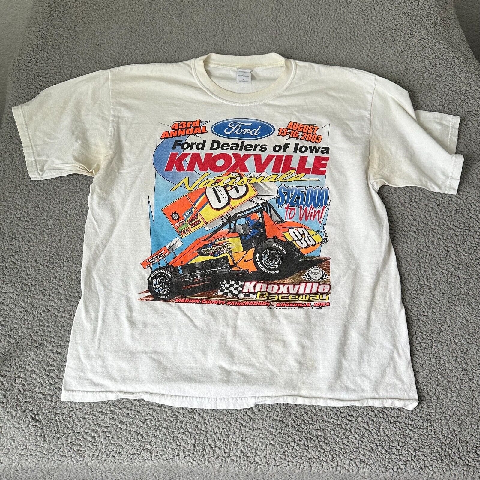 Vintage Ford Shirt Adult Extra Large XL White 2000s Y2K Racing Derby Mens
