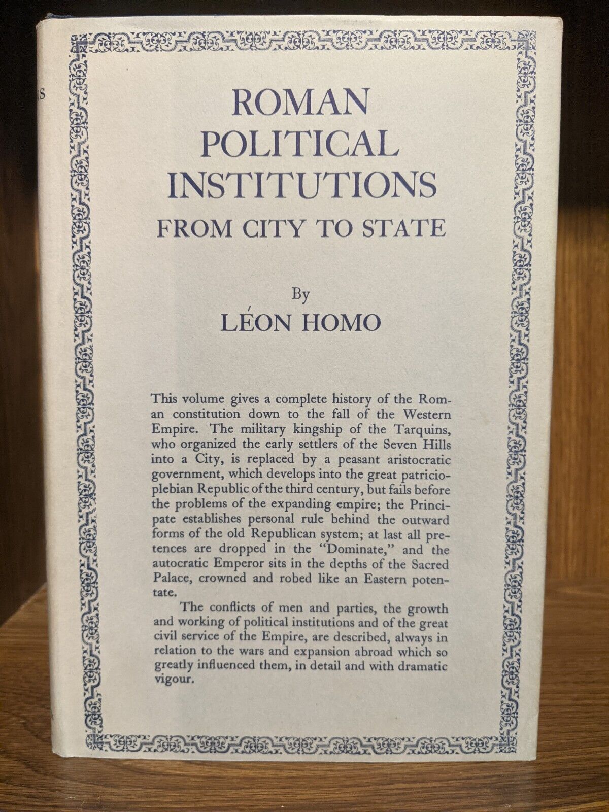 Vintage 1966 Roman Political Institutions from City to State by Léon Homo