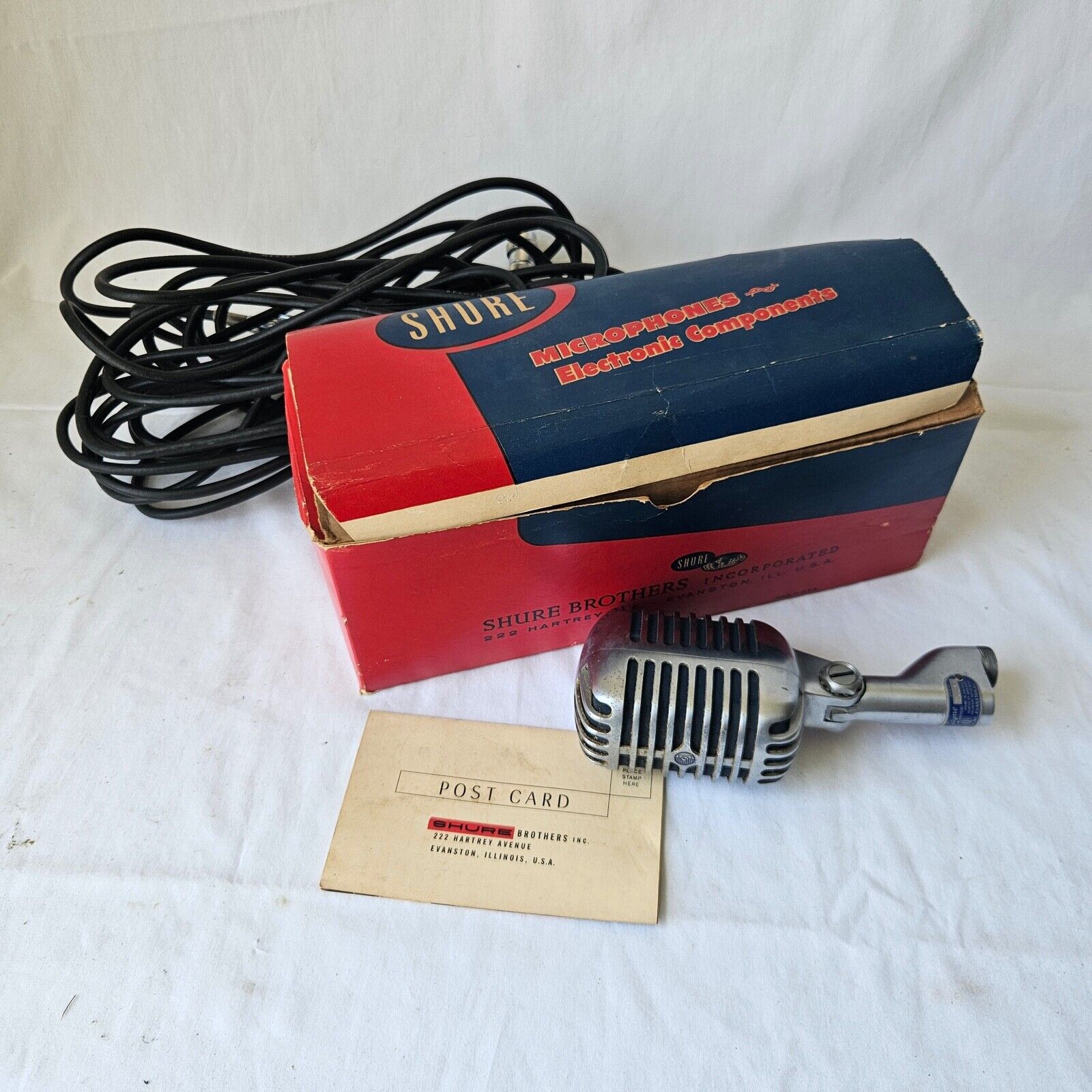 Shure 55s Microphone Unidyne w/ Original Box & Cable - Vintage