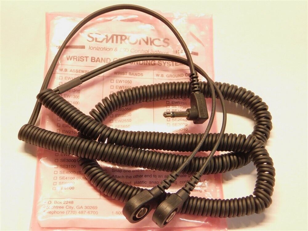 Semtronics SE4040 6ft Coiled Cord for ESD Dual Snap Jewel Wristband