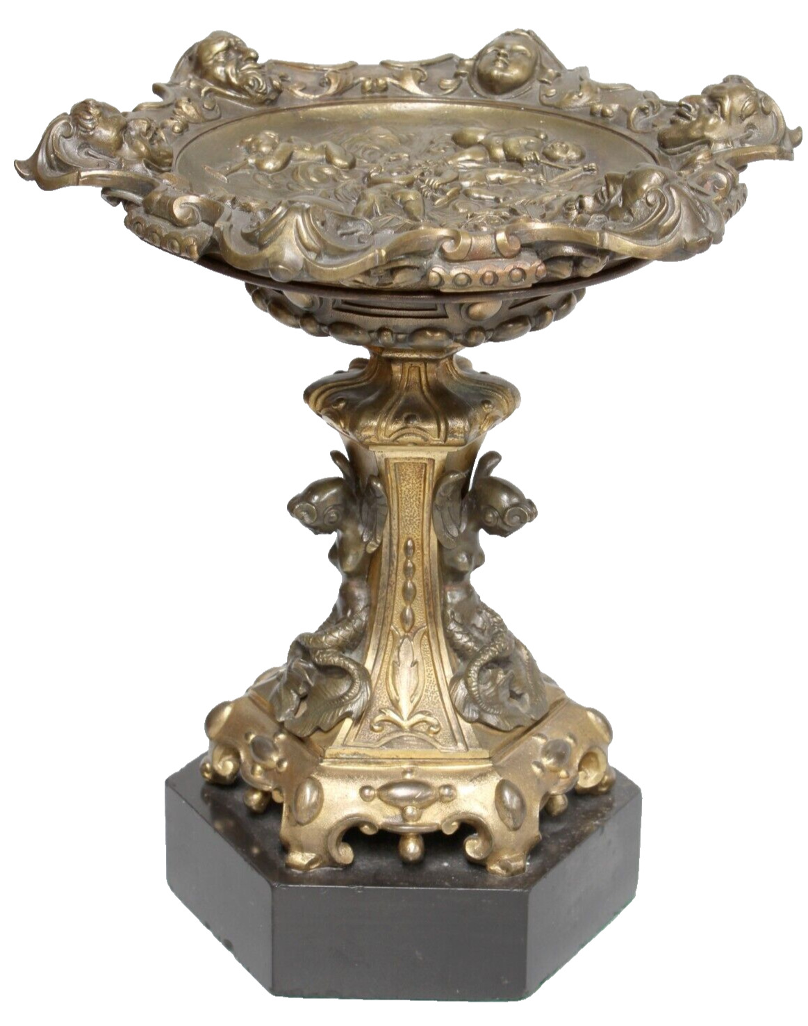 Antique Renaissance Style Bronze Tazza mid 19th century