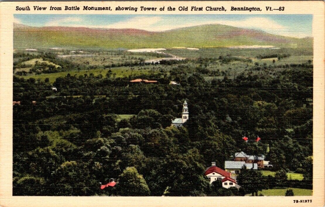 Vintage postcard- Tower of the Old First Church, Bennington Vermont VT unposted