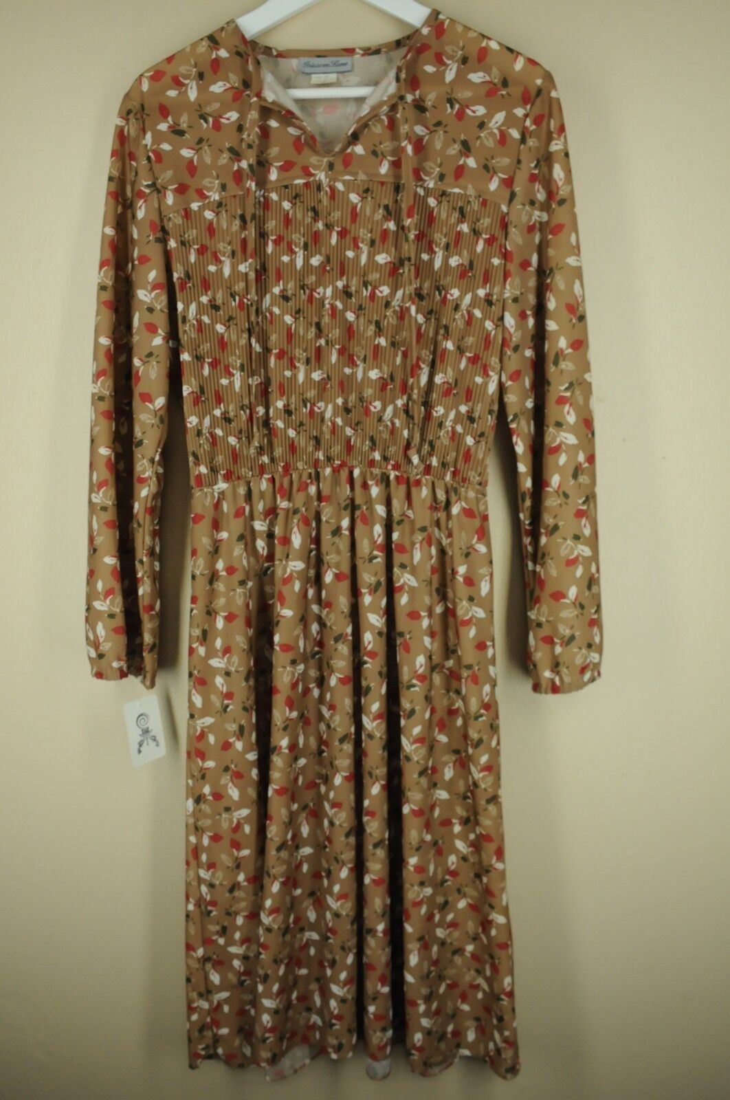 Vintage Grissom Lane Women\'s Brown Polyester 70\'s 80\'s Fall Dress Size 15/16